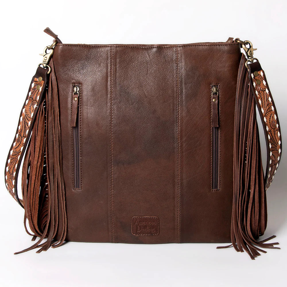 American Darling Conceal Carry Gray/Red Aztec Fringe Crossbody Bag - Stylish & Functional Purse for Women, Perfect for Everyday Use, Travel, and Concealed Carry