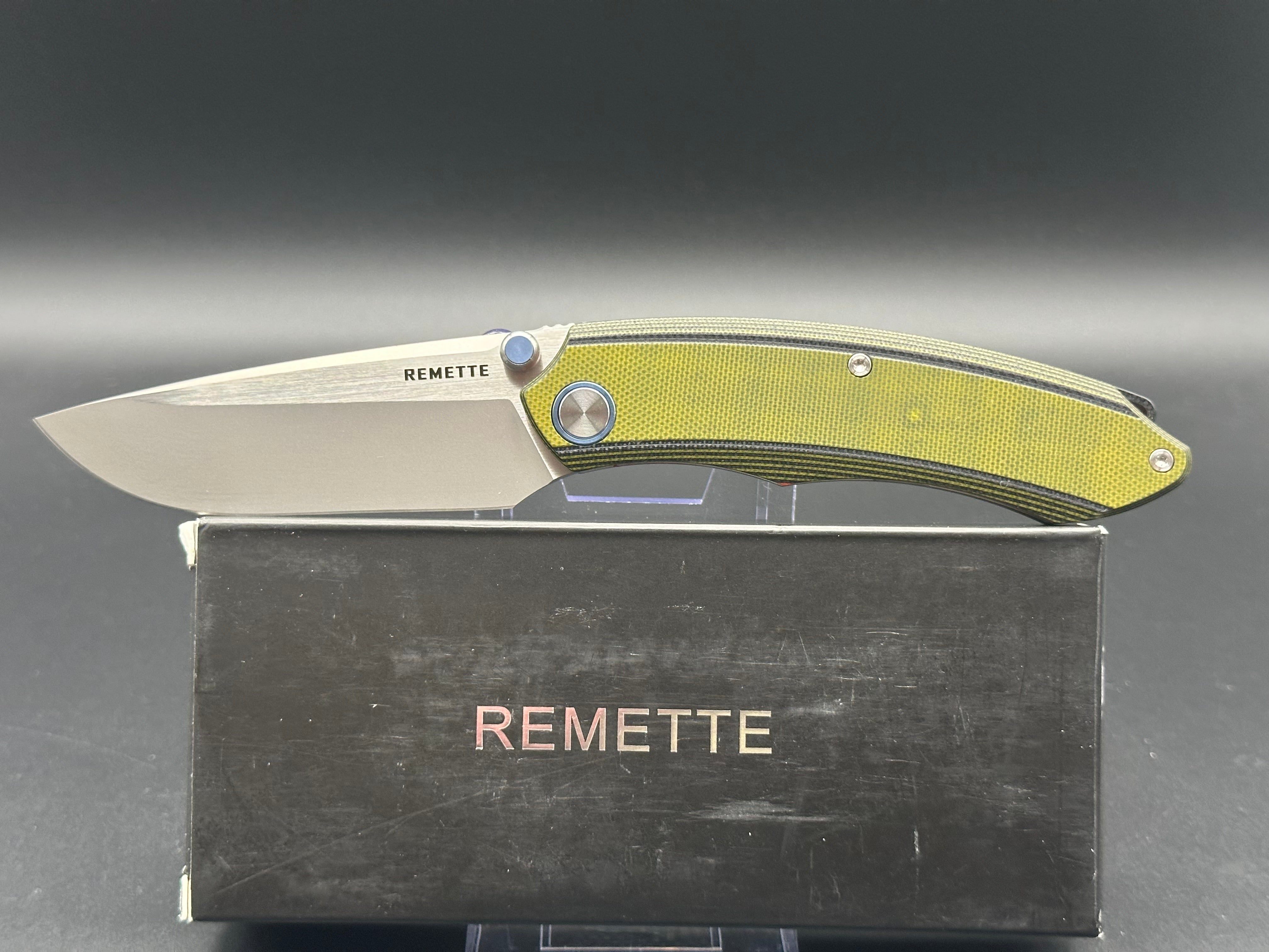 REMETTE Pocket Knife - 14C28N Stainless Steel Blade with G10 Handle - Front Flipper Design for Outdoor Camping, Hiking, and Everyday Carry (EDC)