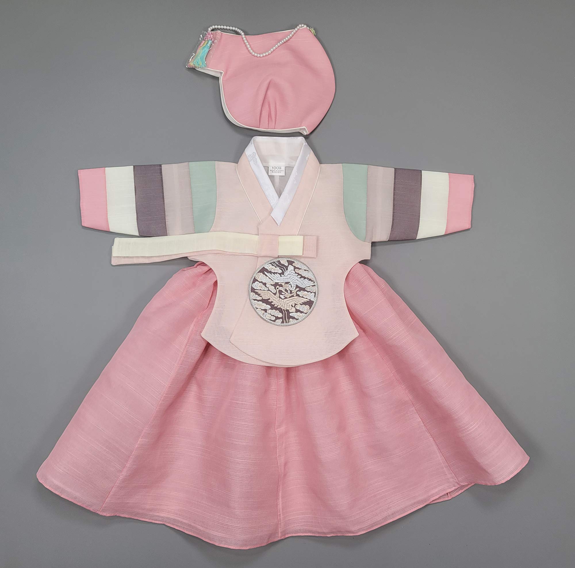 Korean Traditional Hanbok Dress for Baby Girl - Pink 100 Days Celebration Outfit | BAIKIL Party, First Birthday, Special Occasions