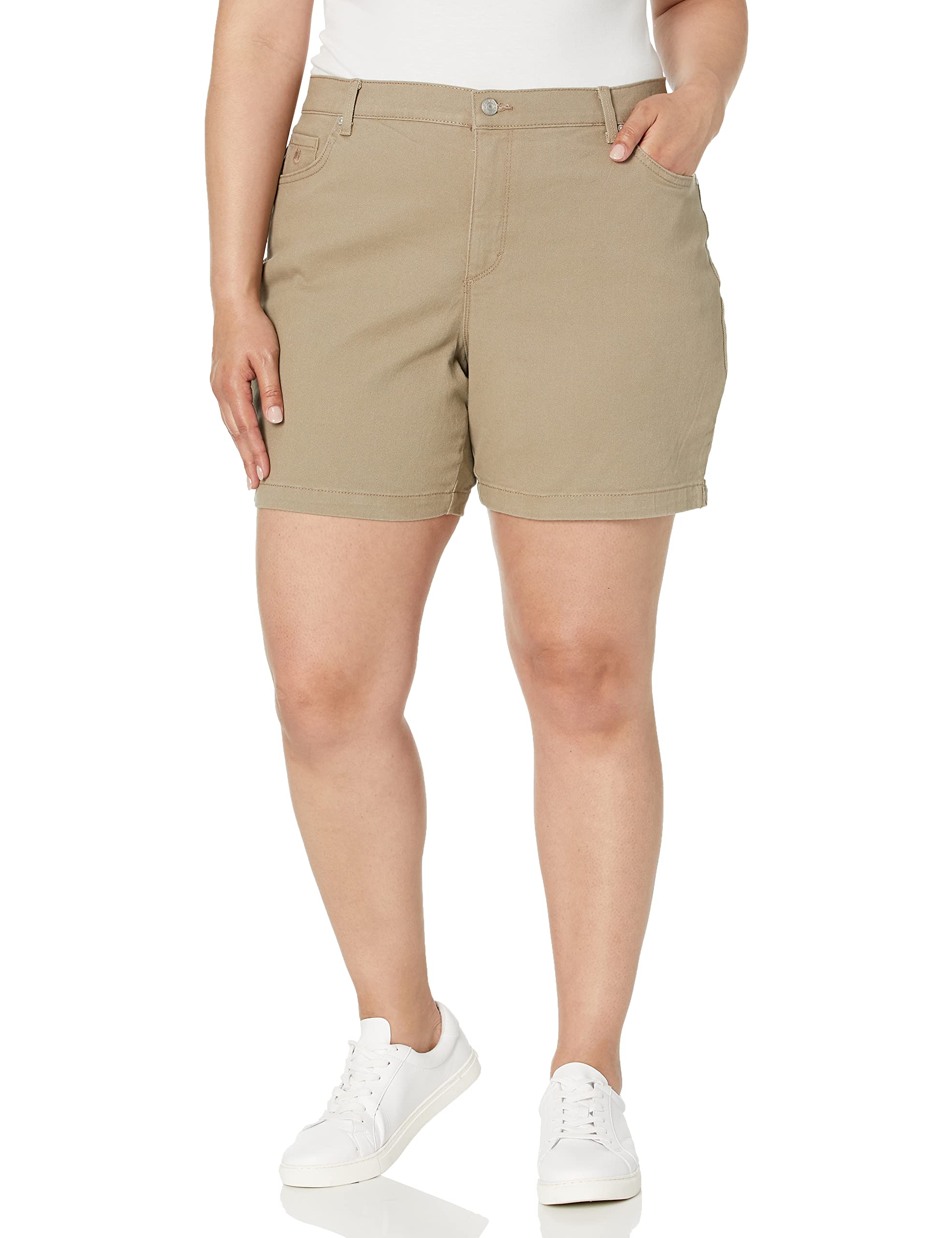 Gloria Vanderbilt Women's Amanda Classic Denim Shorts - Comfortable High Waist Stretch Jeans for Casual Wear & Summer Outfits