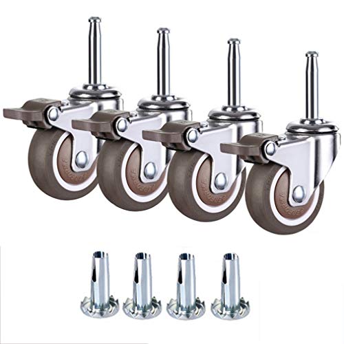 4Pcs Swivel Caster Wheels M8x38mm - Heavy Duty 81kg for Furniture & Baby Beds - Hardwood & Carpet Use