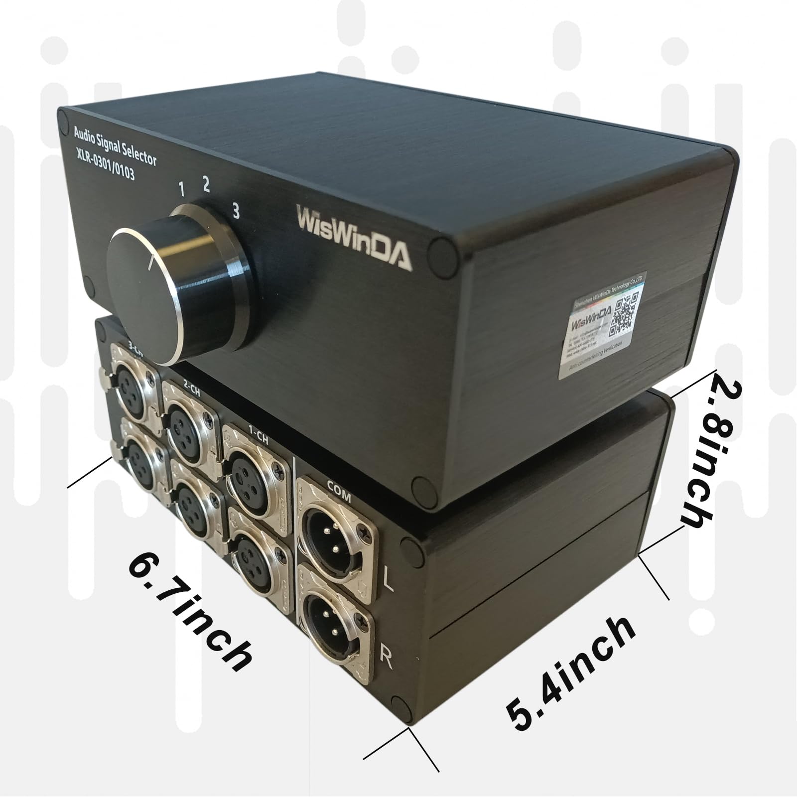 3-IN-1-OUT XLR Pro Audio Switch - Balanced Audio Converter with 3 Channel HiFi Stereo - Passive Audio Selector Switcher Box with No Loss Switching & Aluminum Shell - Perfect for Home Studio, Live Sound & DJ Setups