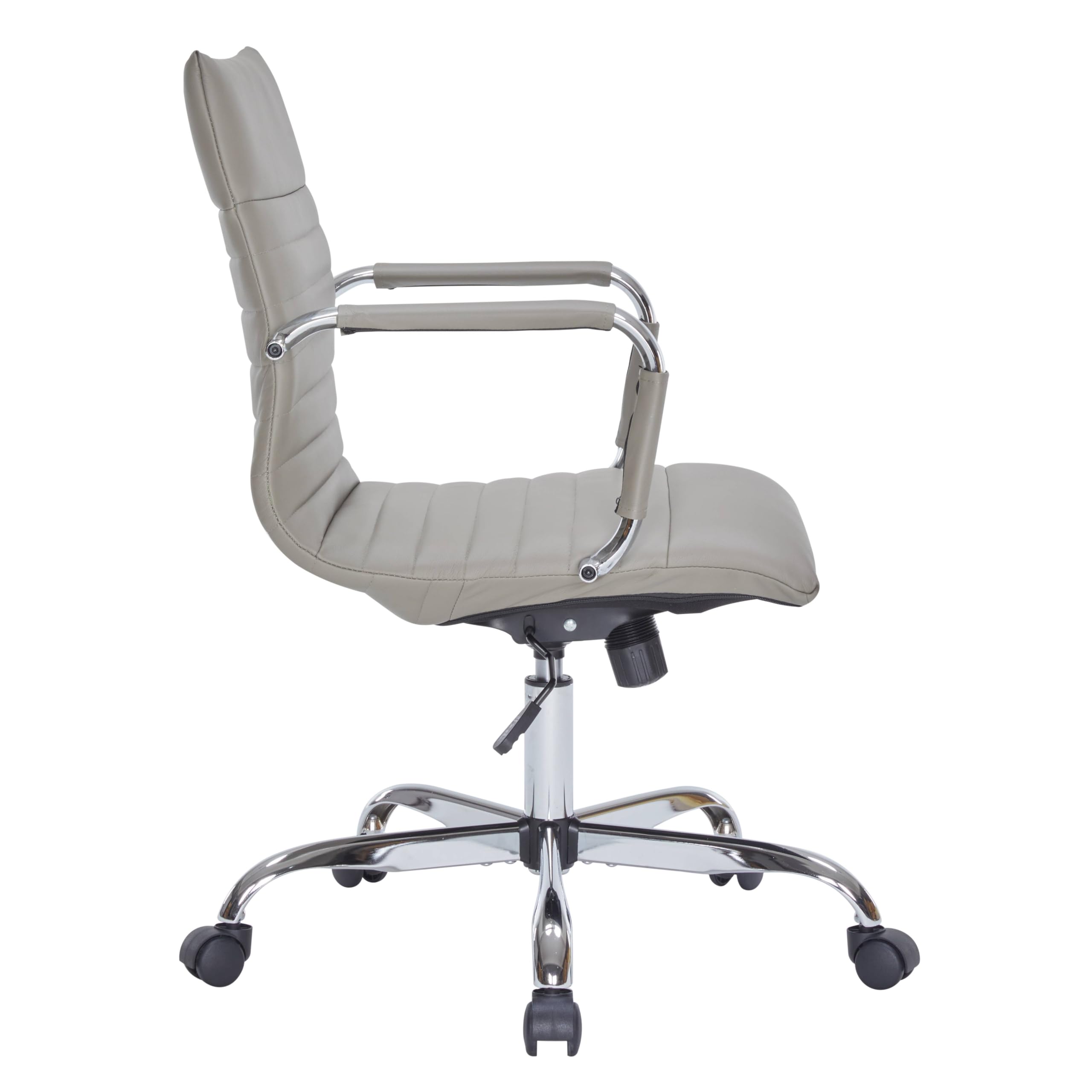 Premium Leather Executive Office Chair - LeisureMod Harris Ergonomic Swivel Chair with Adjustable Height & Lumbar Support, Tan - Perfect for Home Office, Conference Rooms & Workspaces