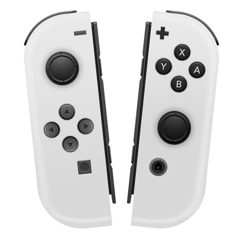 Wireless Controller for Nintendo Switch & Switch OLED - Dual Vibration, Screenshot Function, Ergonomic Design (White) | Perfect for Gaming, Party Play & Family Entertainment