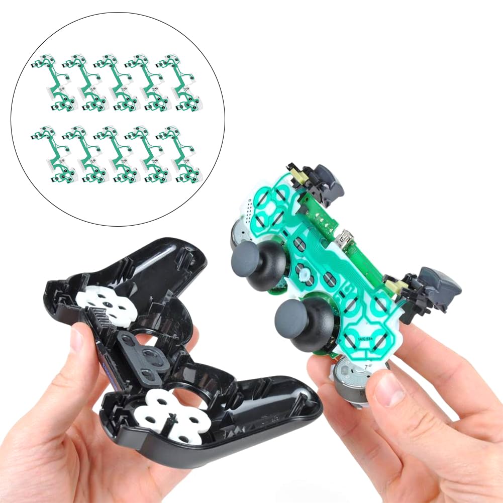 Tiiyee 10PCS PS4 Controller Replacement Conductive Film, Flexible Ribbon Cable for Playstation 4 Gamepad - Universal Repair Part for Buttons & Triggers (Green) - Perfect for DIY Fixes & Professional Gaming Sessions