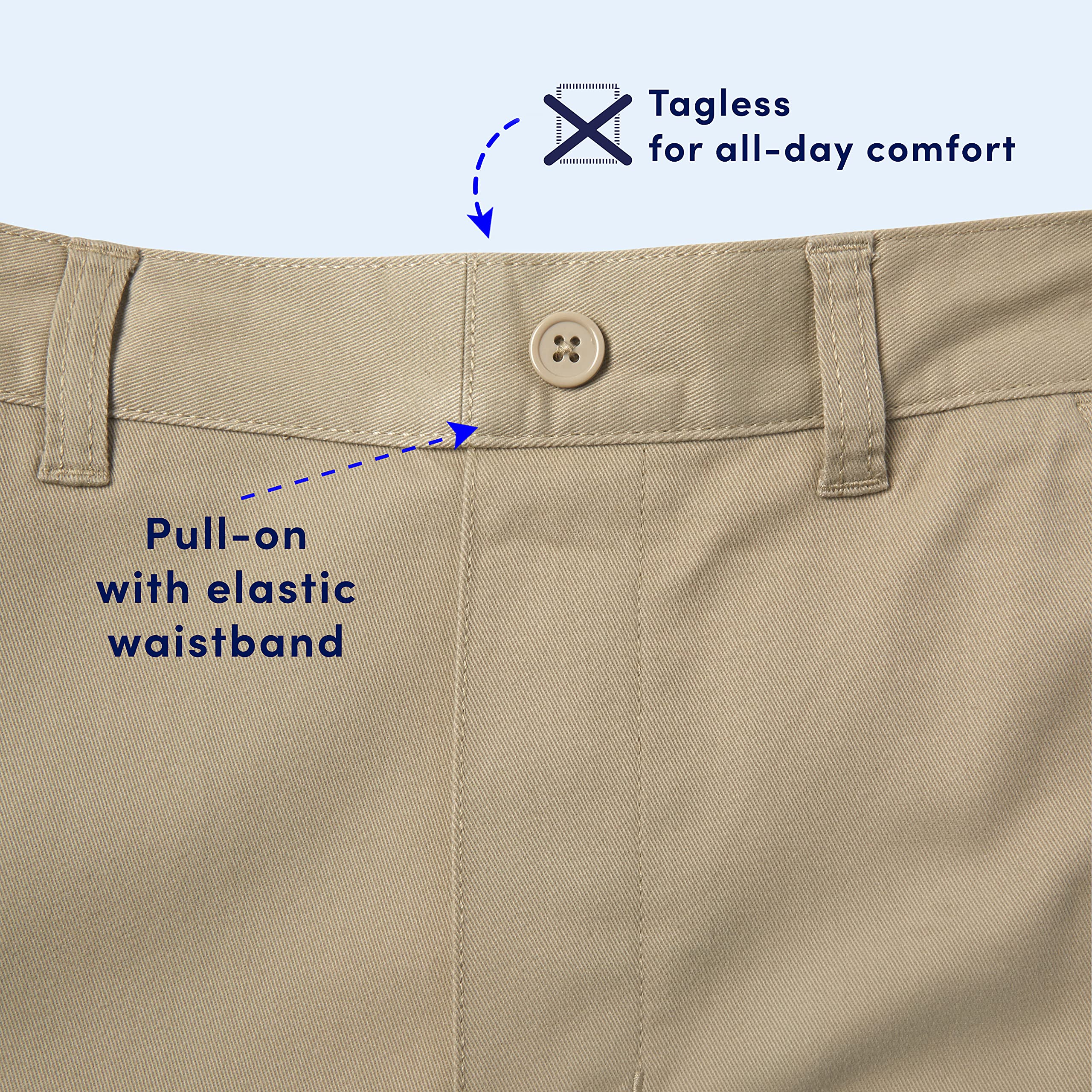 French Toast Boys Pull-On Relaxed Fit School Uniform Pants - Standard & Husky Sizes - Comfortable Stretch Fabric for All-Day Wear - Perfect for School, Casual Outfits & Playtime