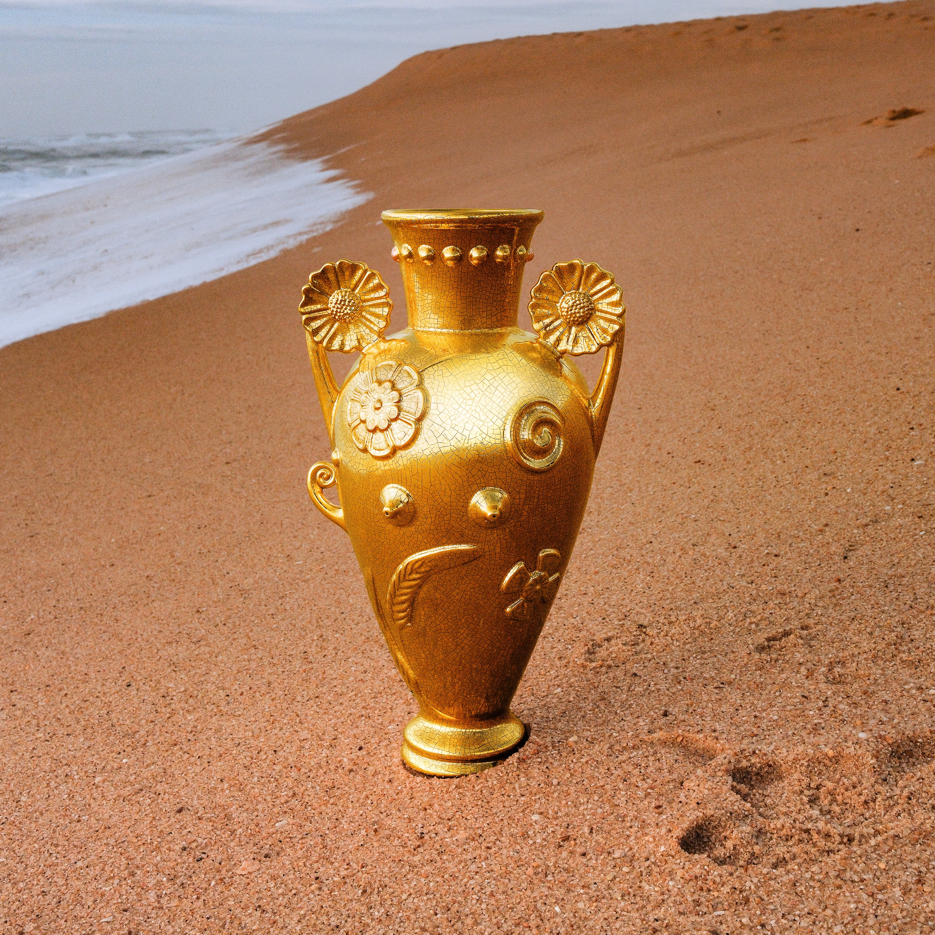 Exclusive Pantheon Persephone Gold Amphora Vase - Perfect for Greek Mythology Decor, Wedding Centerpieces & Luxury Home Accents