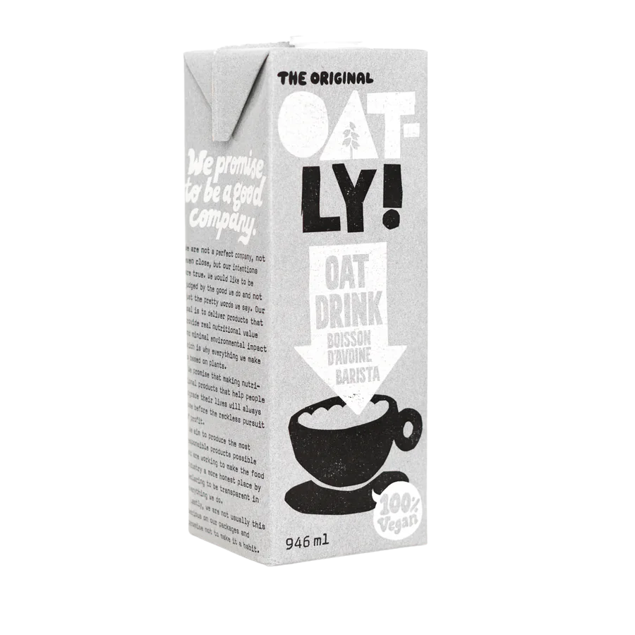 Oatly Barista Edition Oat Milk - Dairy-Free, Vegan, Barista Blend for Coffee, Lattes & Smoothies - Perfect for Cafes, Home Brewing & Healthy Lifestyles