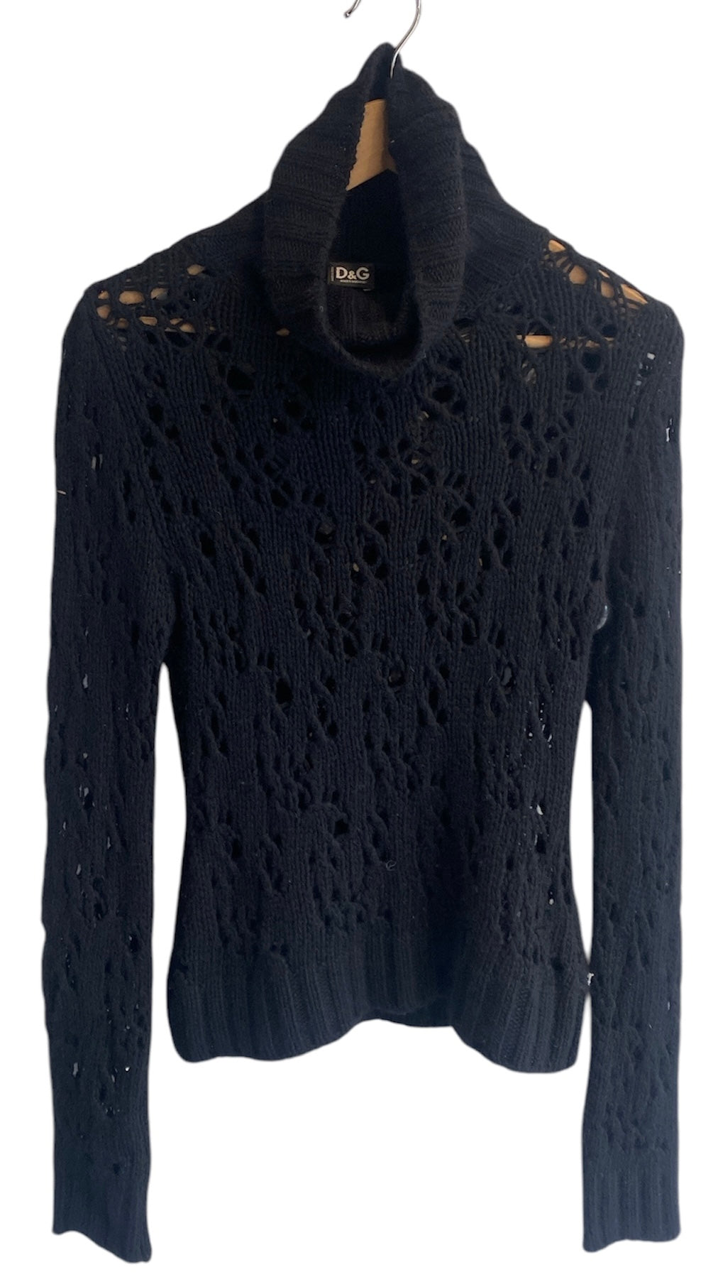 D&G Open Knit Turtleneck Sweater for Women - Soft Cashmere Blend Winter Pullover - Perfect for Office Wear & Holiday Parties