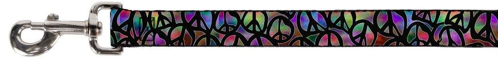 Buckle-Down Psychedelic Peace Pattern Pet Leash - 4 Feet Long, 1.5 Inches Wide - Durable Dog Walking Leash for Medium & Large Breeds - Perfect for Daily Walks, Hiking & Outdoor Adventures