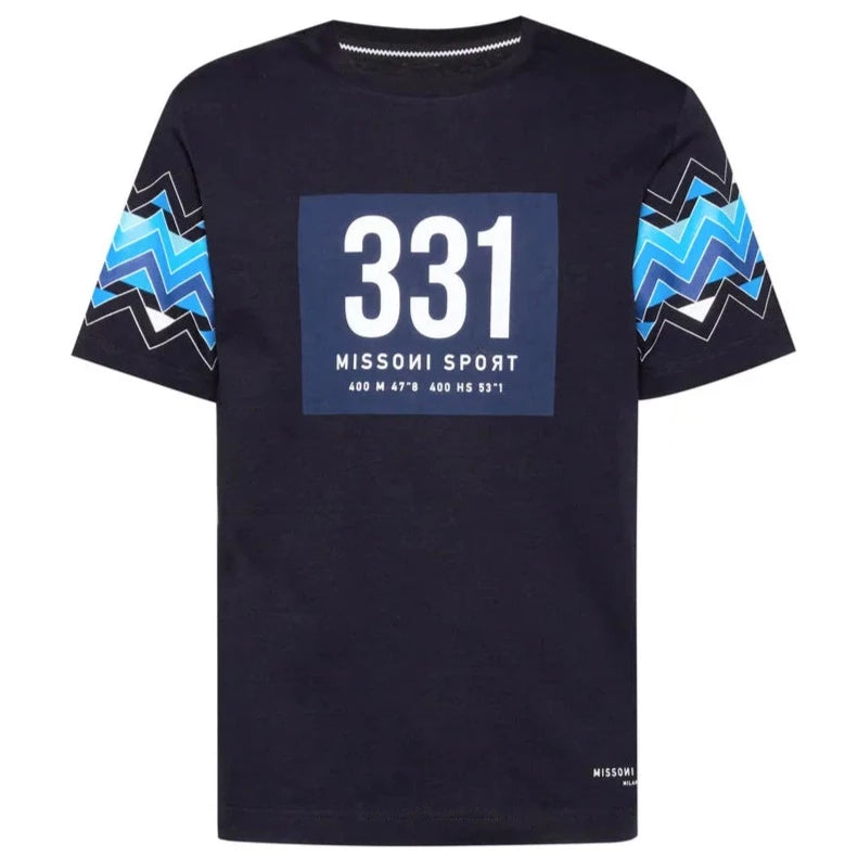 Missoni Sport Navy Blue T-Shirt for Men - Comfortable Cotton Casual Tee for Gym, Running & Everyday Wear