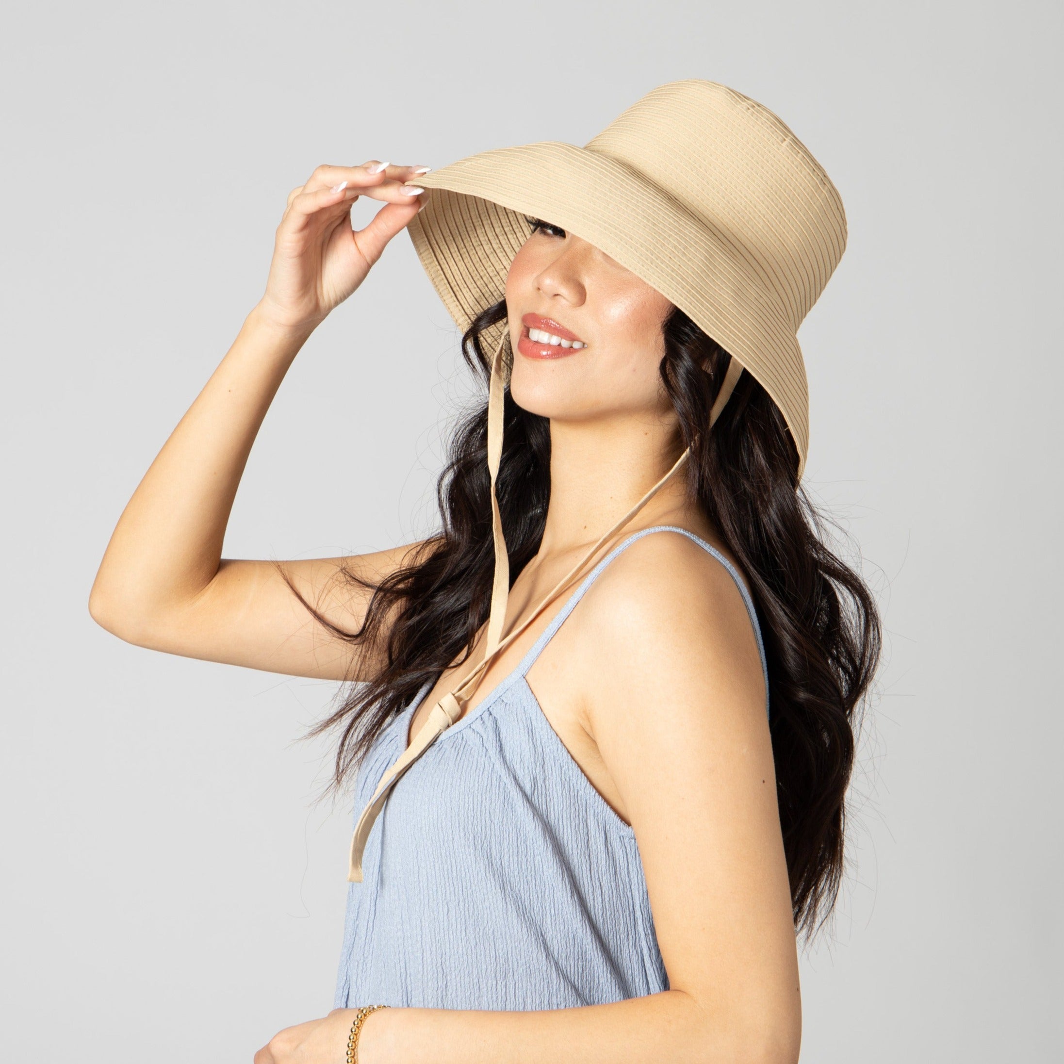 Stinson Women's Wide Brim Sun Hat with Removable Chin Cord & Ribbon - UPF 50+ UV Protection for Beach, Gardening & Outdoor Activities