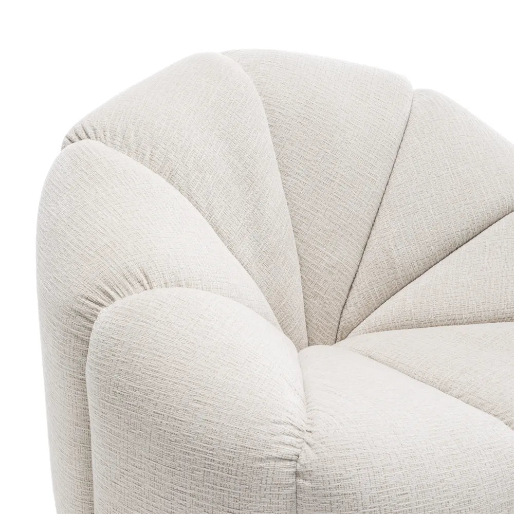 Avalon Occasional Chair - Cream Chenille Upholstered Accent Chair for Living Room, Bedroom & Office - Comfortable Modern Lounge Seating for Relaxing & Reading