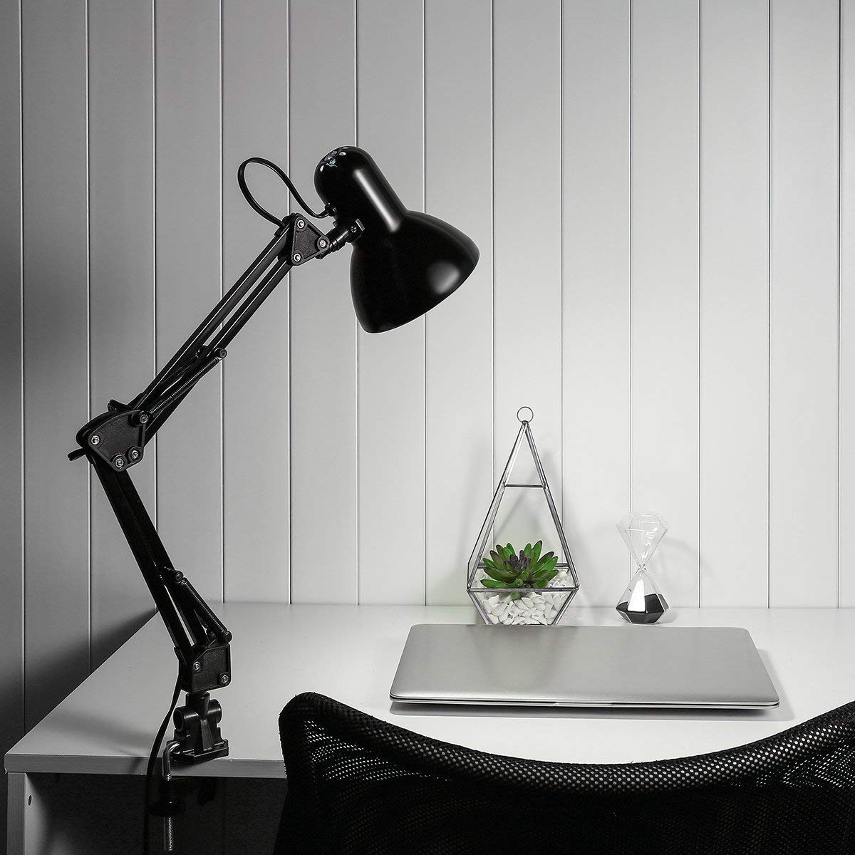 Adjustable Swing Arm Desk Lamp with LED Bulb & Clamp - Metal Architect Table Lamp for Office, Home, Dorm - Perfect for Reading, Studying & Workspace Lighting