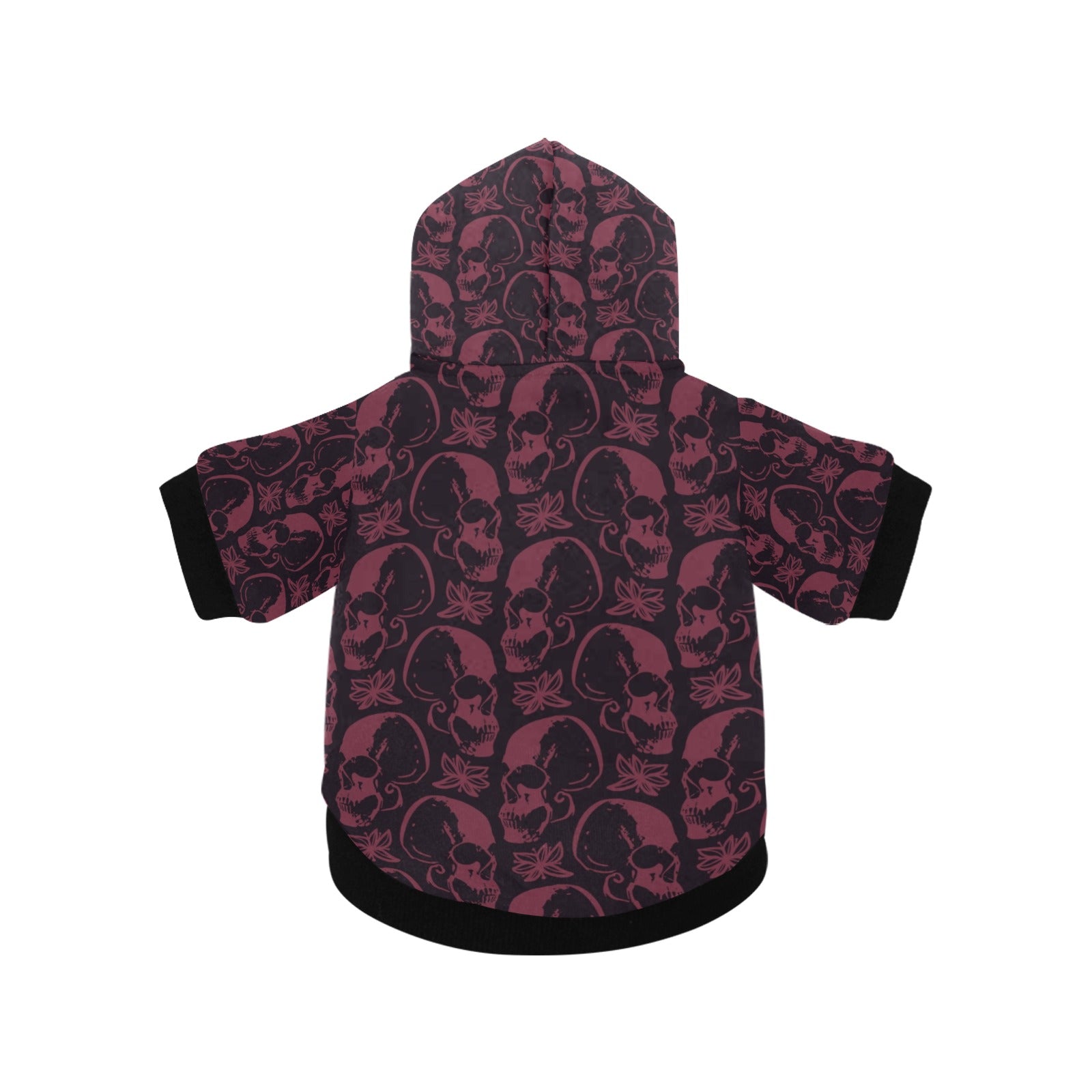 Purple Skulls Dog Hoodie - Trendy Pet Hoodie for Small & Medium Dogs - Perfect for Halloween, Costume Parties & Cold Weather
