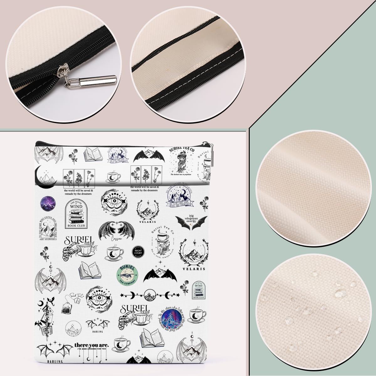 Fantasy Novel Inspired Book Sleeve Cover - Perfect Gift for Book Lovers, Librarians & Teachers - Ideal for Book Clubs, Birthdays, Graduation & Mother's Day - Protect Your Books in Style at Home, School or Travel