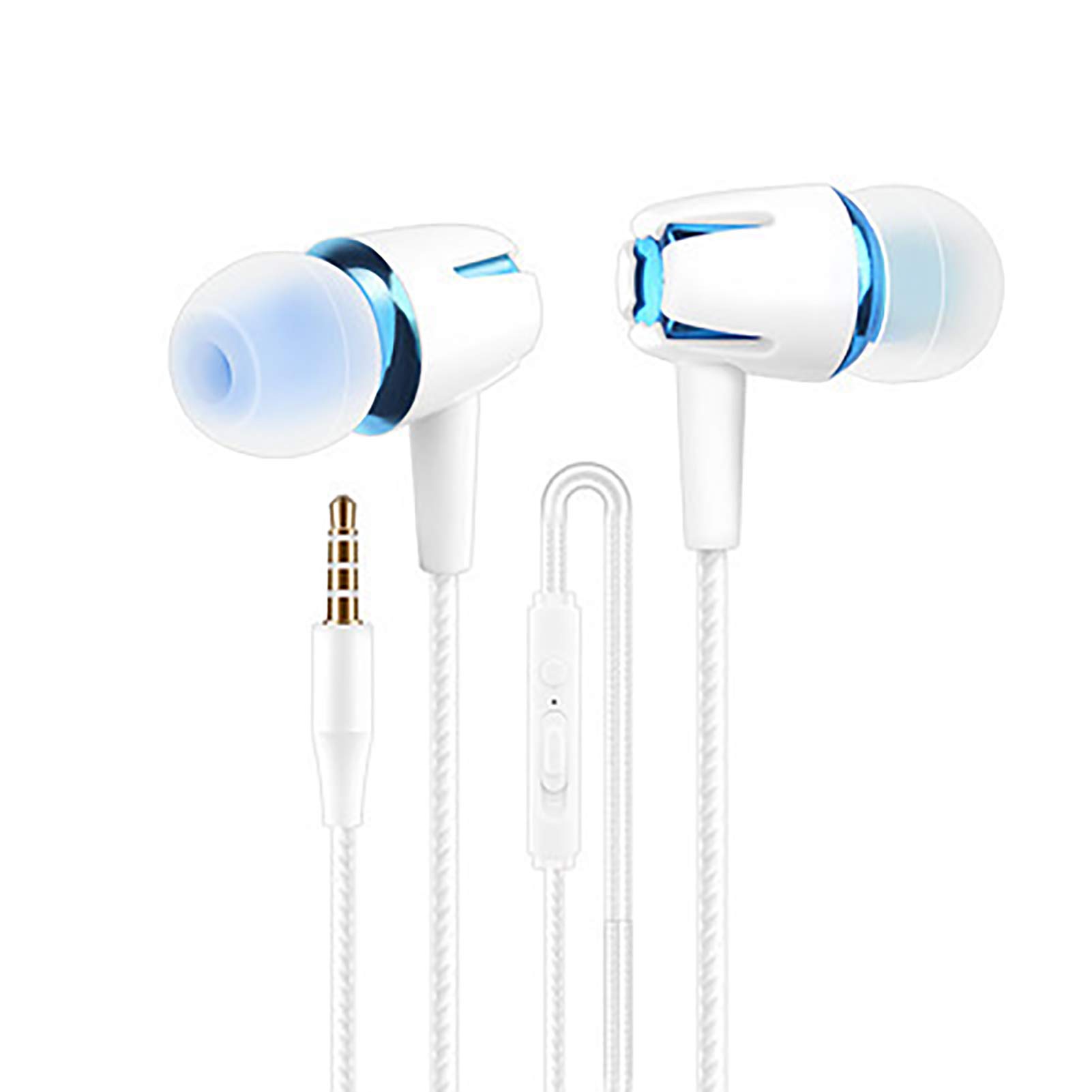 OCUhome Wired Earbuds with Microphone - Noise Cancelling, Lightweight & Comfortable In-Ear Headphones for Running, Gym & Sports (Blue) - Perfect for Workouts, Commuting & Daily Use
