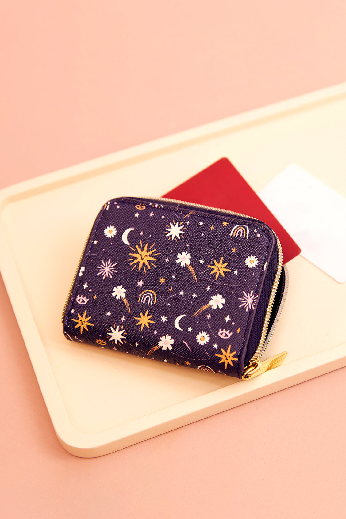 Ebay X Charly Clements Navy Icons Print Zip Around Purse EBP5388 - Stylish Crossbody Bag for Women, Fashionable Everyday Use & Travel Accessory