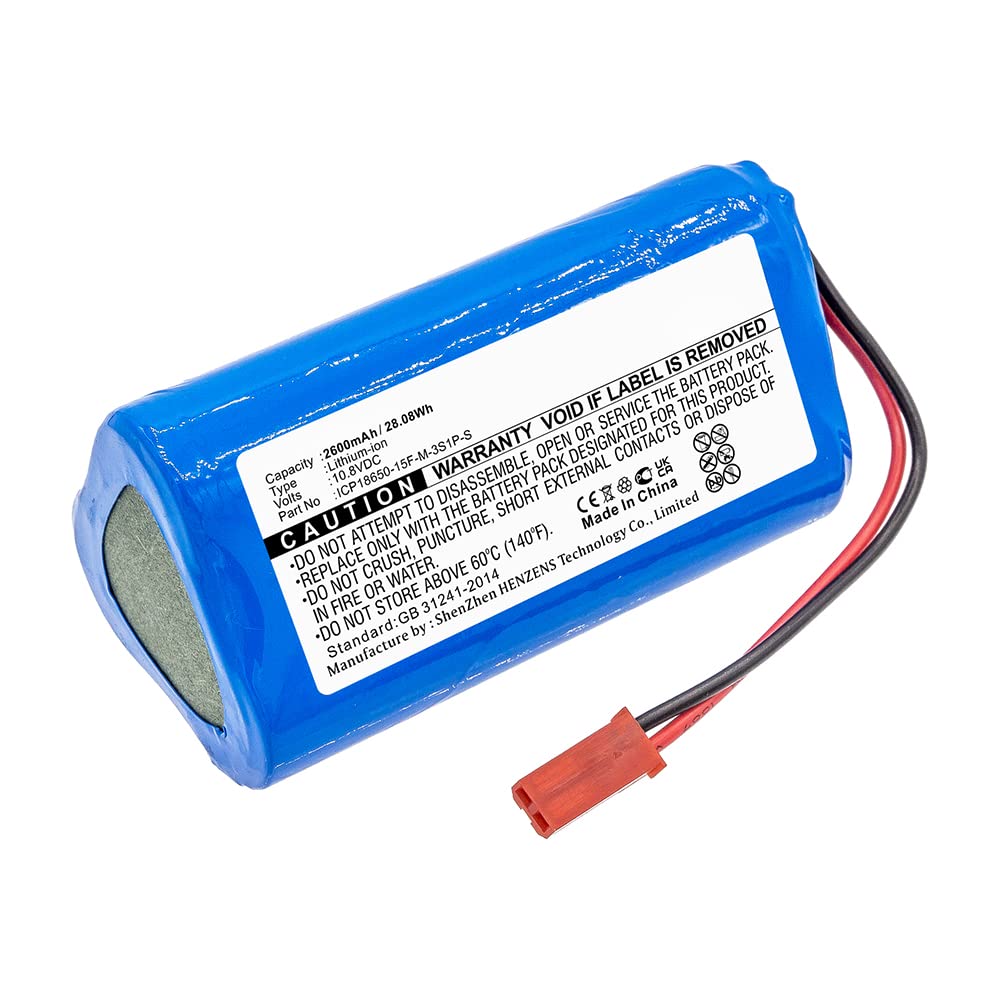 Synergy Digital Vacuum Cleaner Battery - 10.8V 2600mAh Li-ion Replacement Battery for Medion ICP186500-15F-M-3S1P-S Vacuum Cleaner | Ultra High Capacity | Perfect for Home Cleaning, Car Detailing & Pet Hair Removal