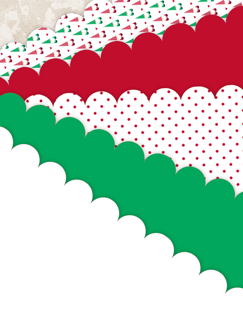 Festive Gnome Holiday Scalloped Tissue Paper - Christmas Party Decorations, Gift Wrapping, DIY Crafts & Home Decoration for Xmas Tree, Table Centerpieces