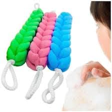 Truvik Ultra Soft Long Loofah Sponge Pouf Body Scrubber - Exfoliating Bath Sponge for Smooth Skin - Set of 2 Multicolor - Perfect for Shower, Spa & Daily Skincare Routine