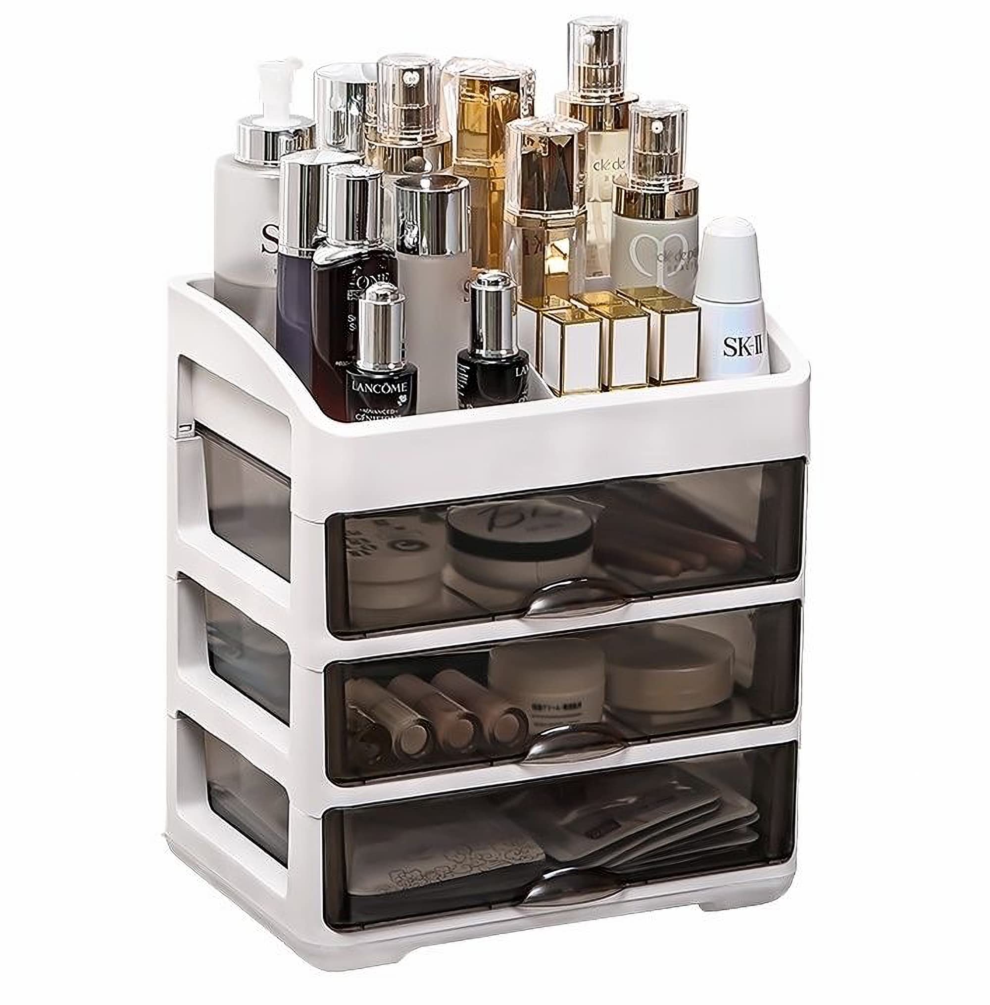 Acrylic Makeup Organizer with 3 Drawers - Cosmetic Storage for Bathroom & Vanity