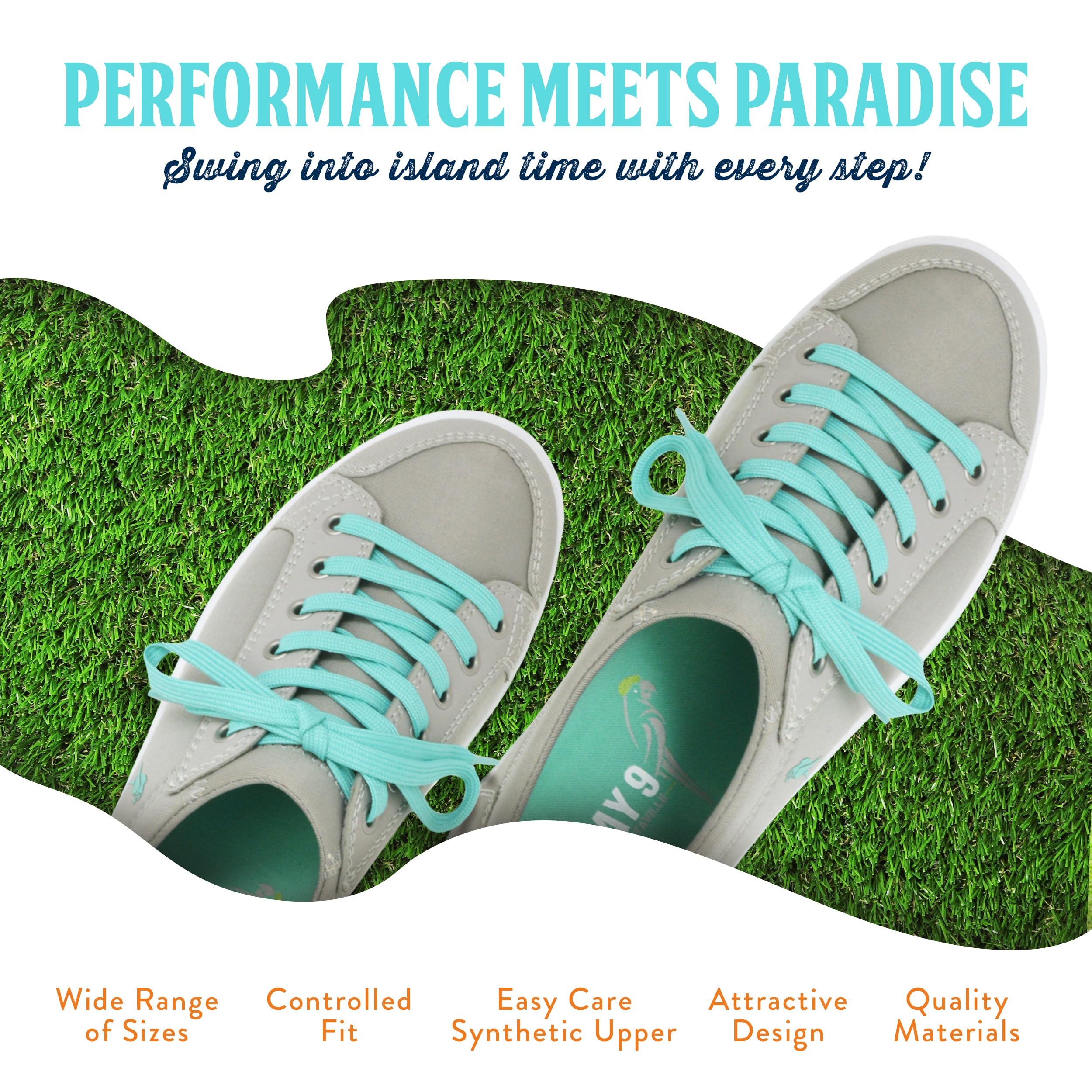 Margaritaville The Birdie Women's Spikeless Golf Shoes - Comfortable Lace-Up Athletic Footwear with Rubber Toe Guard & Stability Heel Frame for Ladies - Perfect for Golf Course, Driving Range & Casual Wear