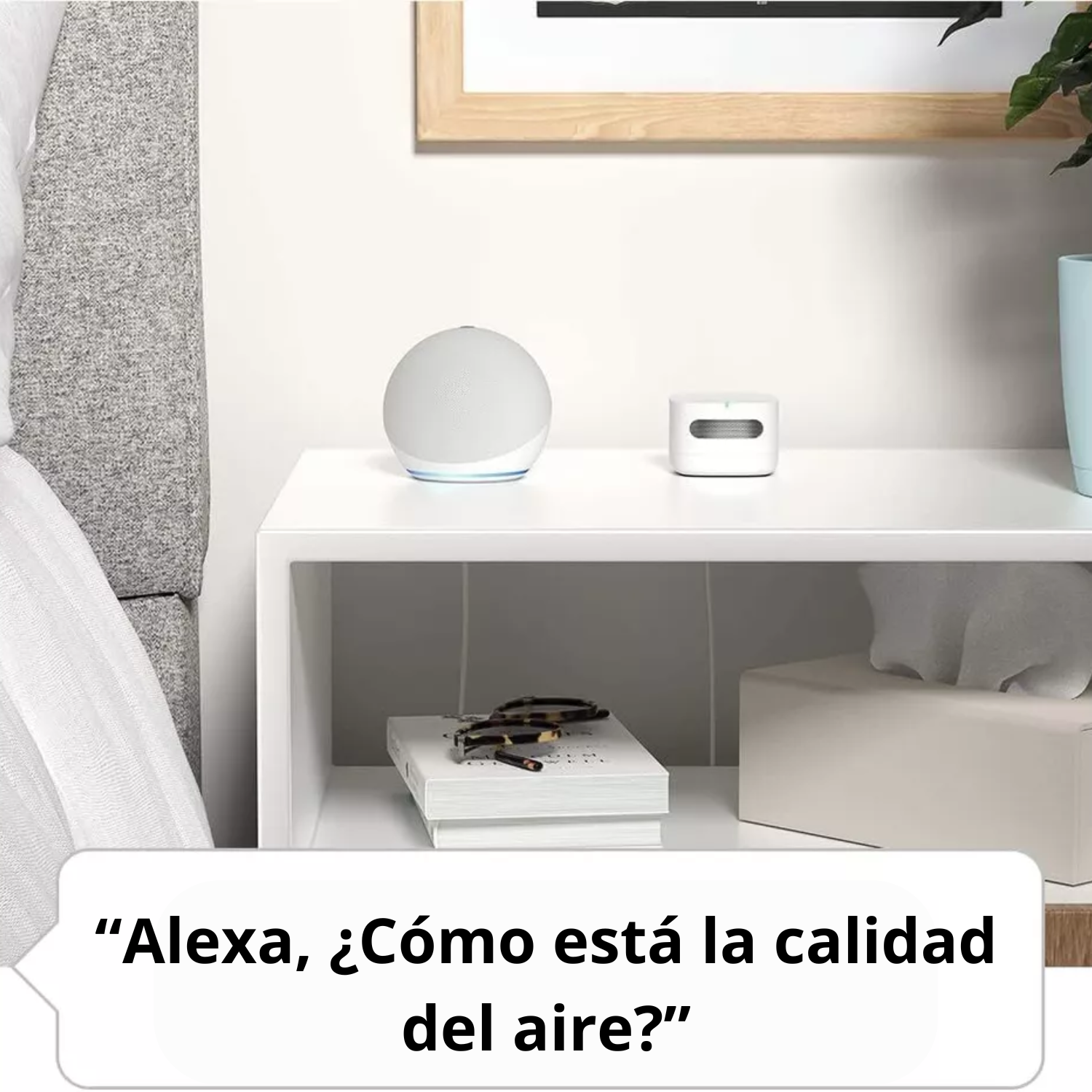 Smart Air Quality Monitor with Alexa Compatibility - Real-Time Indoor Air Pollution Detection for Home & Office