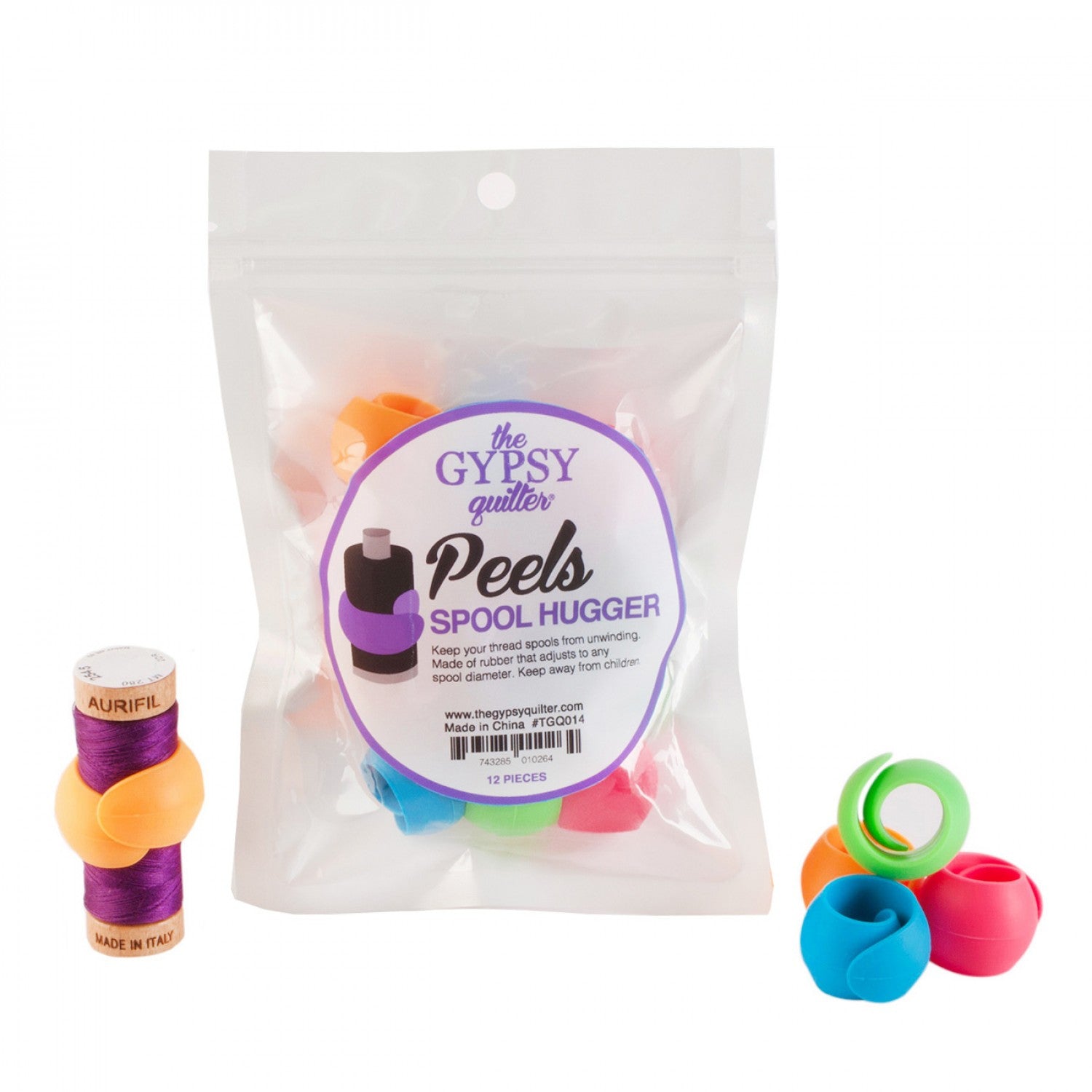 Peels Spool Huggers - 12-Piece Set for Organizing Threads, Yarn, and Cords | Perfect for Sewing, Knitting, and Crafting Projects