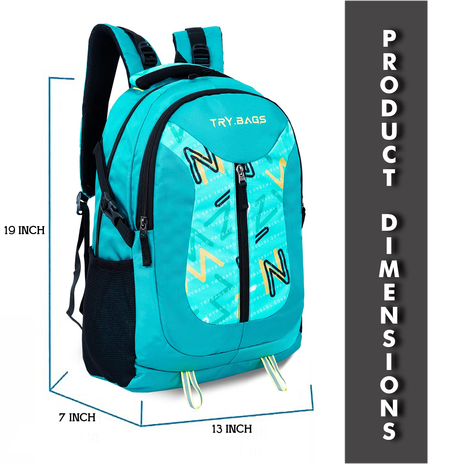 TRYBAGS Fury 28L Casual Laptop Backpack for Men & Women - Lightweight Water-Resistant College School Travel Backpack - Perfect for Work, Commuting & Outdoor Adventures