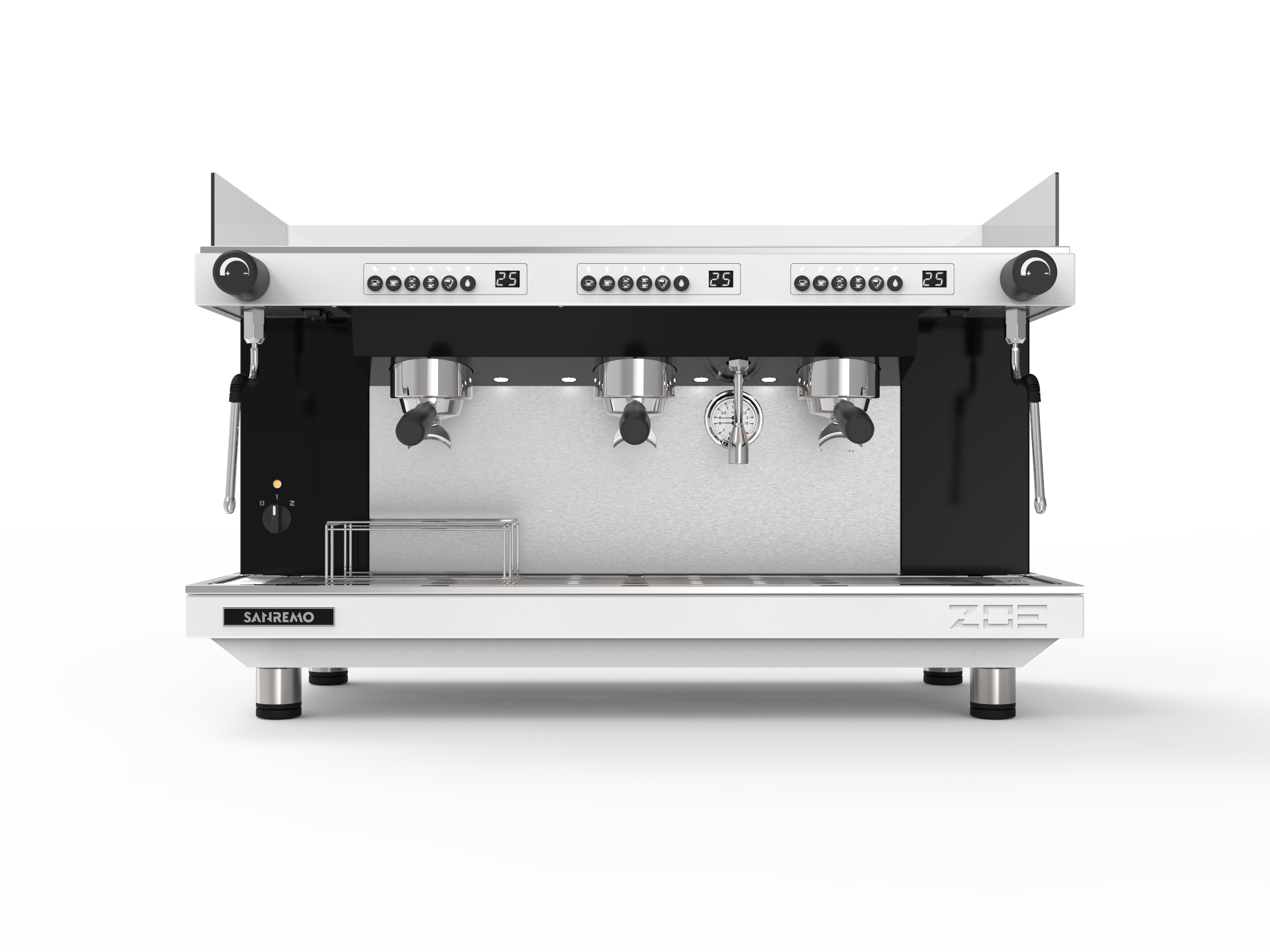 Sanremo ZOE Competition Tall 3 Group Espresso Machine - White/Black for Coffee Shops, Restaurants & Home Baristas