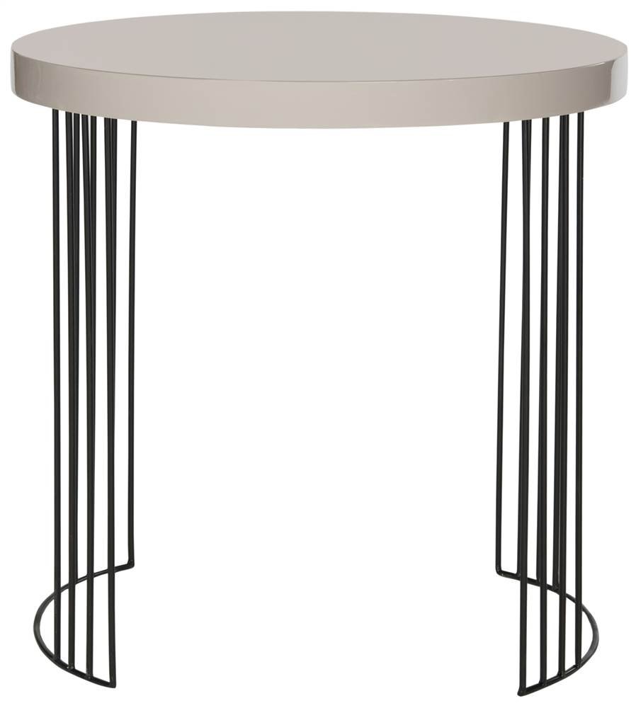 Safavieh Kelly Mid-Century Modern Side Table - Taupe & Black Finish - Perfect for Living Room, Bedroom, or Office Accent Furniture
