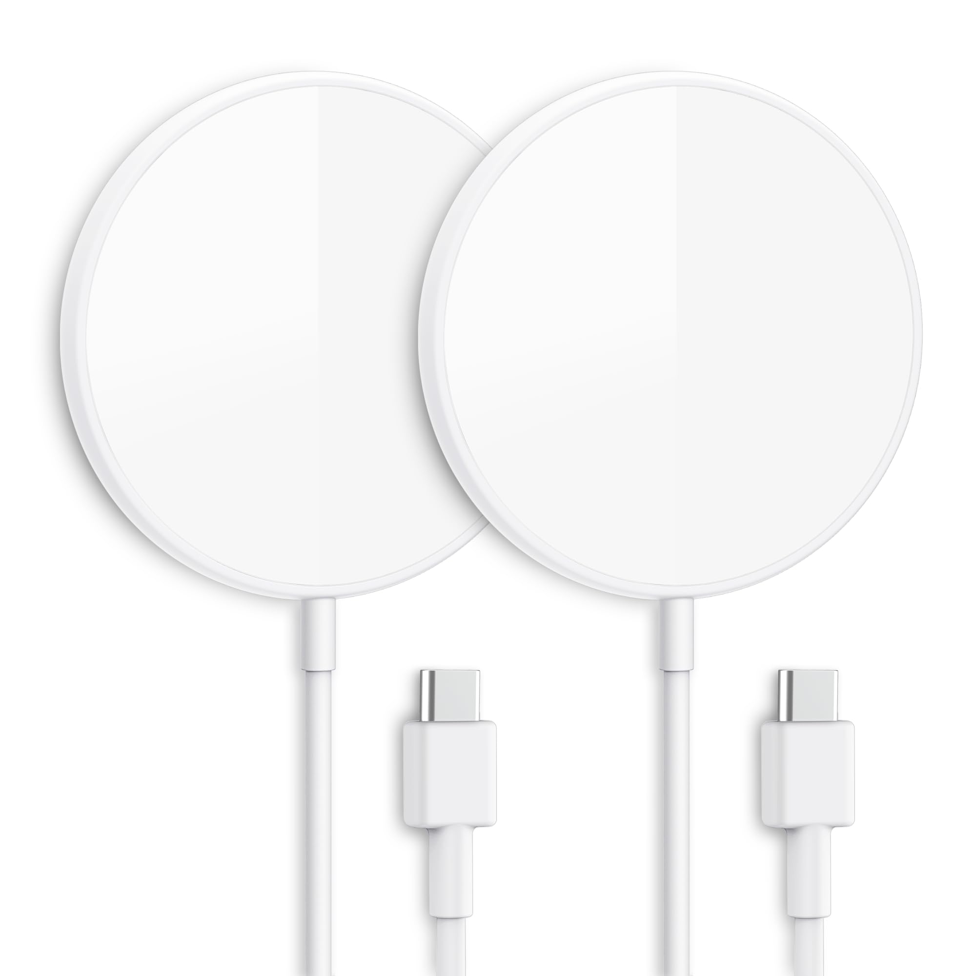 2-Pack Magnetic Wireless Charger with Magsafe - Fast Charging Pad for iPhone 16/16 Plus/16 Pro/16 Pro Max/15/15 Pro/15 Plus/14/13 Series & AirPods Pro 2 | Perfect for Home, Office & Travel Charging