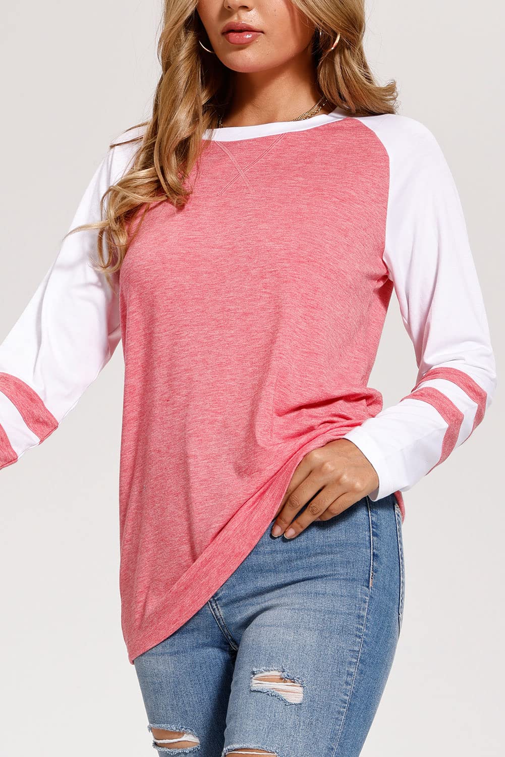 Women's Long Sleeve Casual T-Shirts - Loose Fit Basic Tops for Fall | Comfortable Everyday Wear, Layering Essential, Office & Weekend Outfits