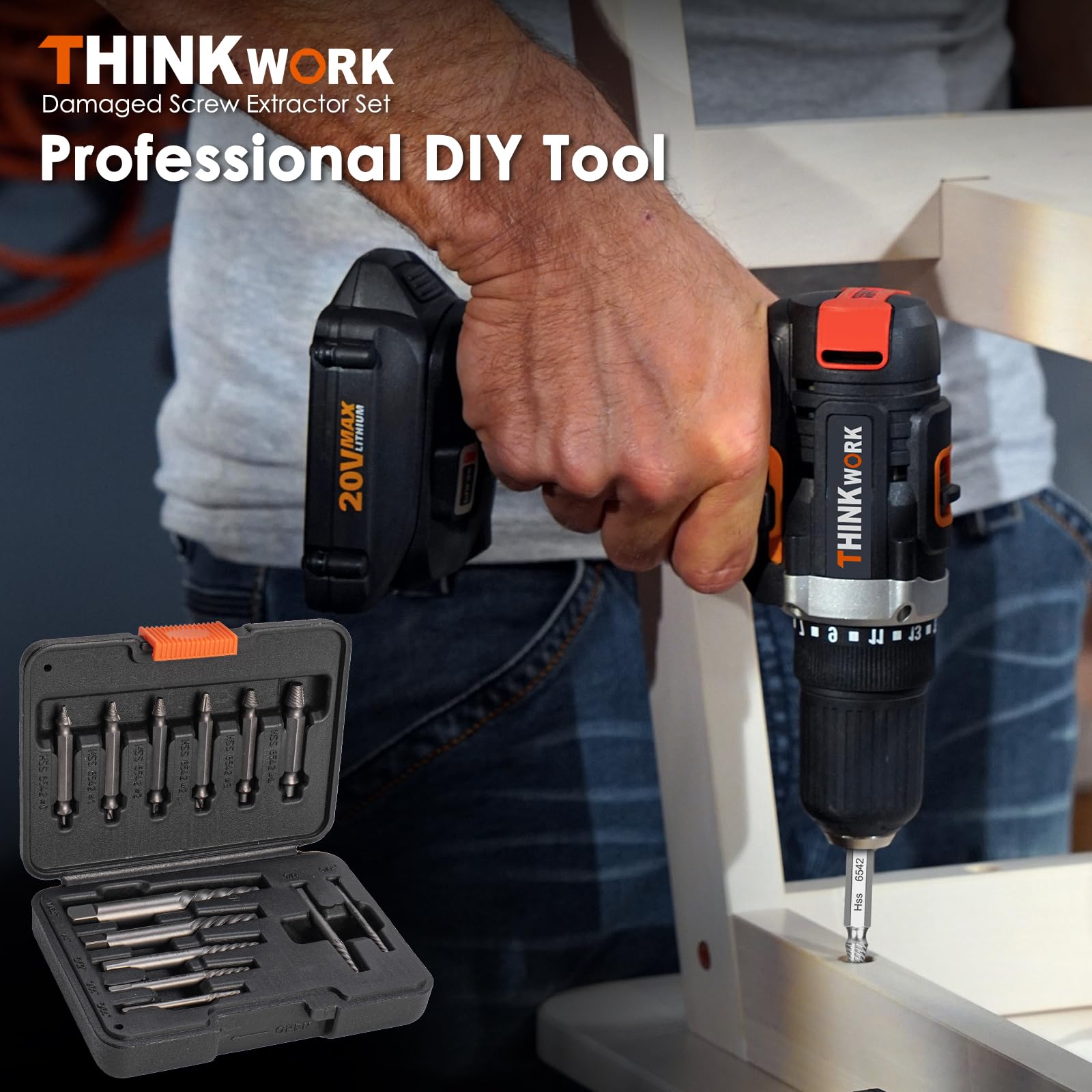 THINKWORK 13Pcs Damaged Screw Extractor Set - Easy Out Bolt Remover Tools for Stripped, Broken, Rusted Screws, Bolts & Nuts - Ideal for Home Repair, Automotive Maintenance & DIY Projects