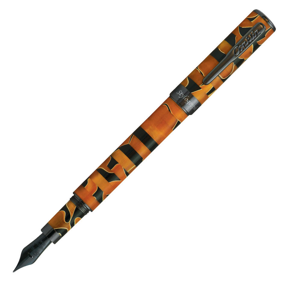 Conklin Stylograph Mosaic Fountain Pen - Orange & Black Luxury Writing Instrument for Calligraphy, Journaling & Professional Use