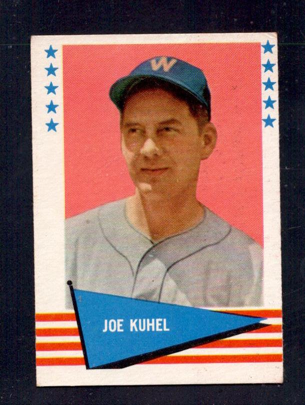 Vintage 1961 Joe Kuhel Fleer Baseball Greats #119 Washington Senators Baseball Card - Perfect for Collectors, Sports Memorabilia Fans & Gift Giving