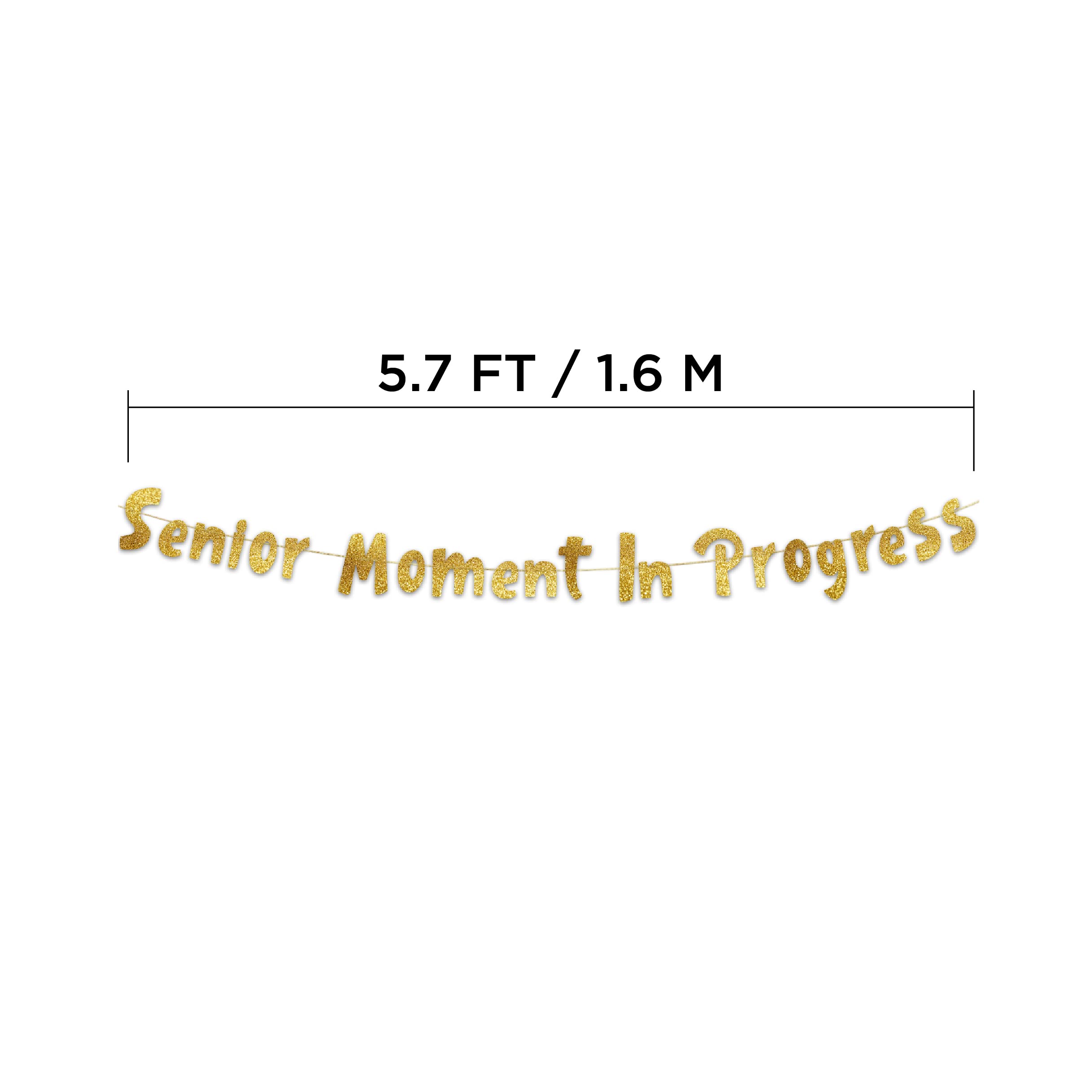 Funny Senior Moment in Progress Gold Glitter Banner - Perfect for Birthday & Retirement Parties, Decorations & Gifts | Great for Office Celebrations & Milestone Events