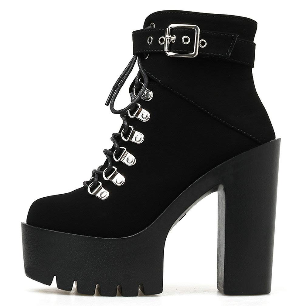 Caradise Women's Gothic Platform Combat Boots - Punk Chunky Heel Lace Up Ankle Booties for Women | Perfect for Punk Fashion, Concerts & Alternative Street Style