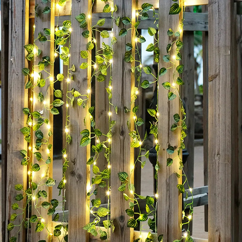 Outdoor Waterproof Garden Vine LED String Lights - 33ft 100 LED Fairy Lights for Patio, Wedding, Party, Backyard Decoration