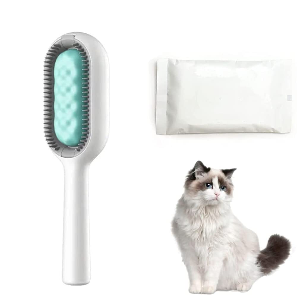 4-in-1 Pet Hair Remover Brush with Wipes - Short Hair Grooming & Massage Tool for Dogs & Cats