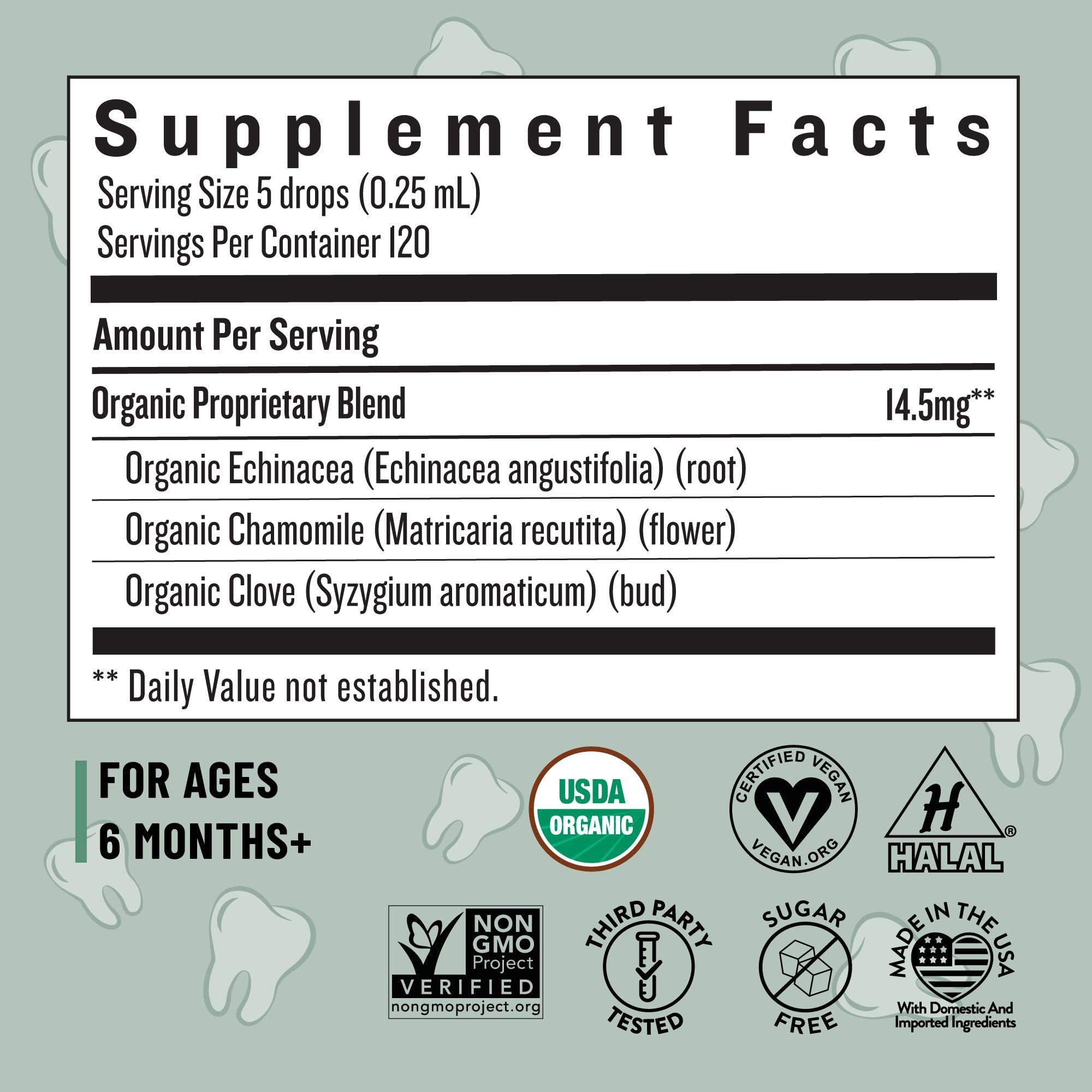 Organic Legendairy Milk Teething Drops for Babies - Natural Clove & Chamomile Teething Relief - Sugar-Free, 120 Servings - Soothe Sore Gums During Teething for Infants & Toddlers - Perfect for Daytime Comfort & Nighttime Sleep