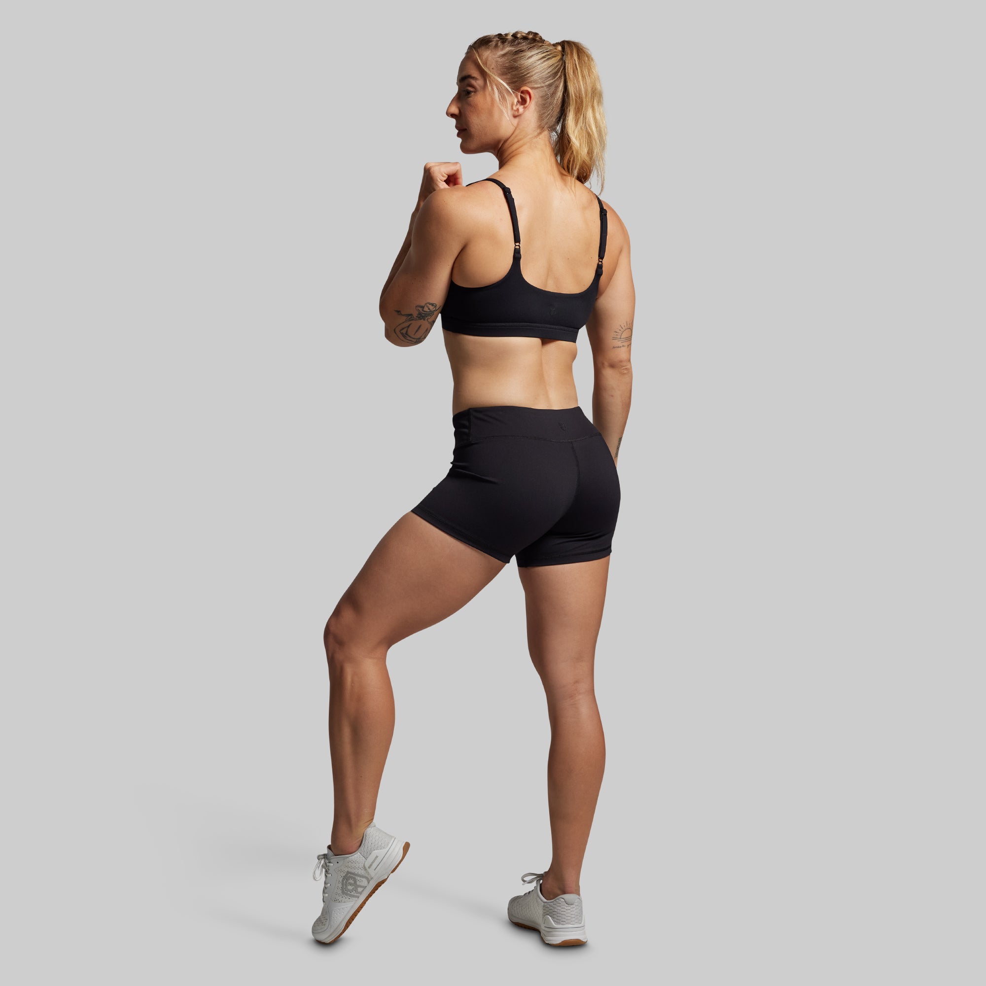 Double Take Booty Shorts for Women - High Waisted Black Workout Shorts for Running, Yoga & Gym | Sexy Booty Lifting Athletic Shorts