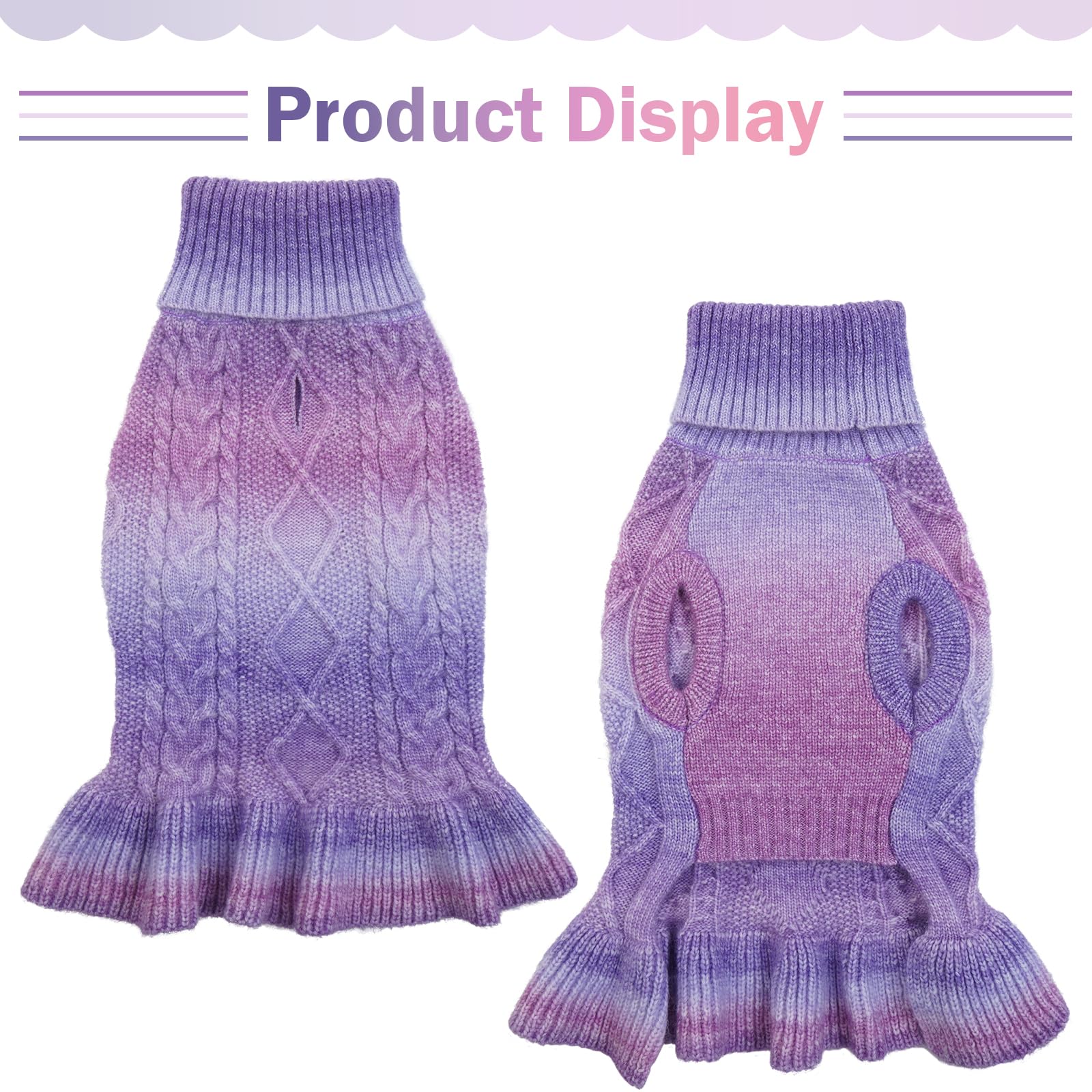 QBLEEV Warm Knit Dog Sweater for Medium Dogs - Cable Knit Pullover Winter Pet Sweater for Puppies, Girls & Boys - Cozy Christmas & Fall Outfit for Indoor & Outdoor Activities