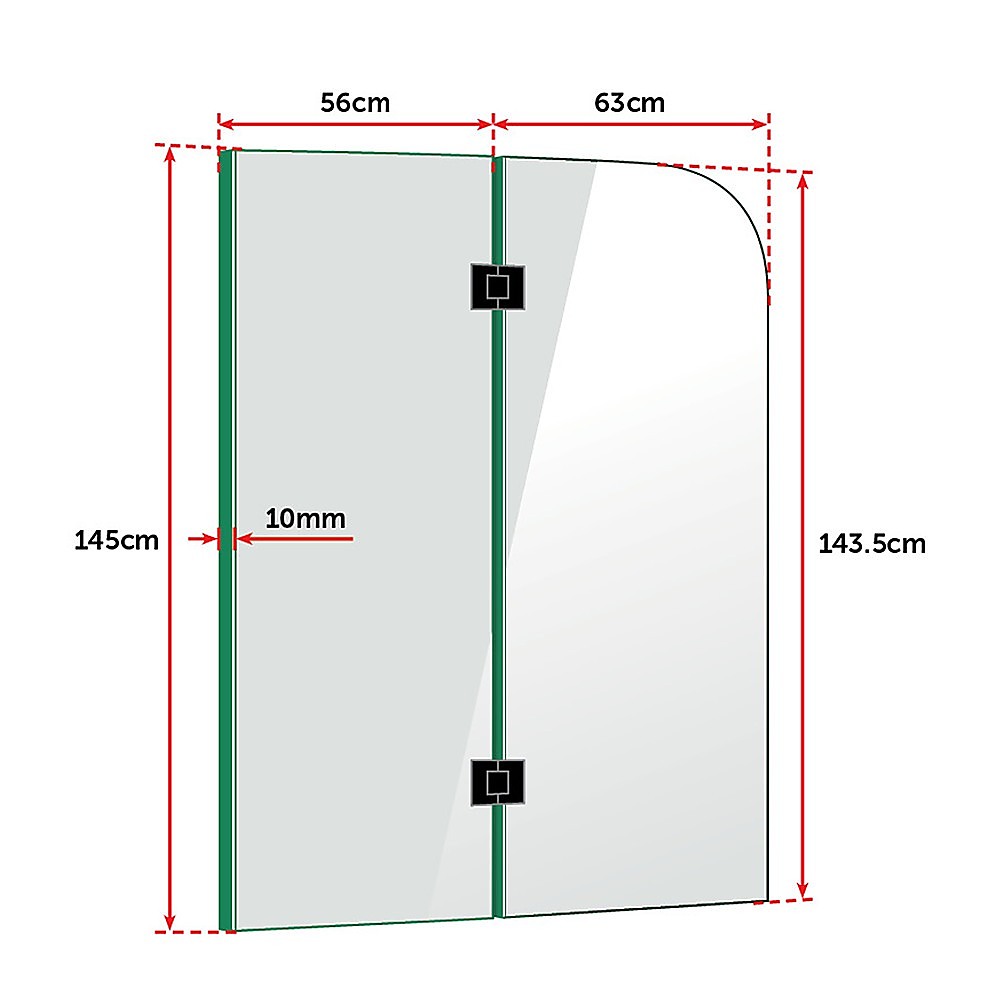 10mm Frameless Glass Shower Screen 1200x1450mm - Modern Bathroom Panel by Della Francesca | Perfect for Walk-In Showers & Bathroom Renovations