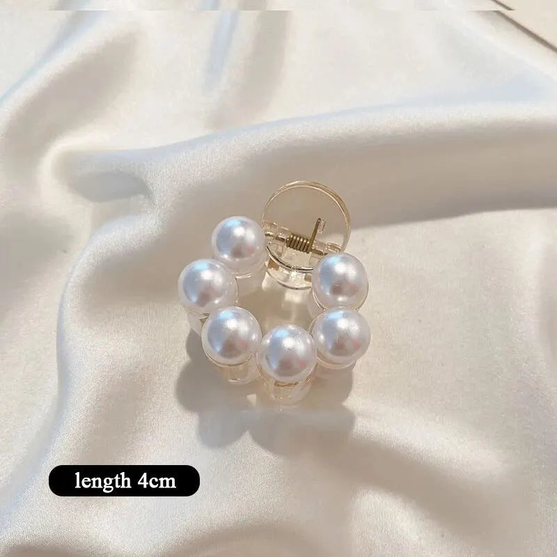 Elegant Large Acrylic Pearl Hair Clips for Women - Big Size Hair Claw Barrettes for Styling, Updos & Makeup - Perfect for Weddings, Parties & Everyday Hair Accessories