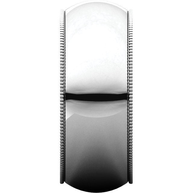 8mm Platinum Men's Wedding Band with Milgrain Edge - Perfect for Engagement, Anniversary & Formal Occasions