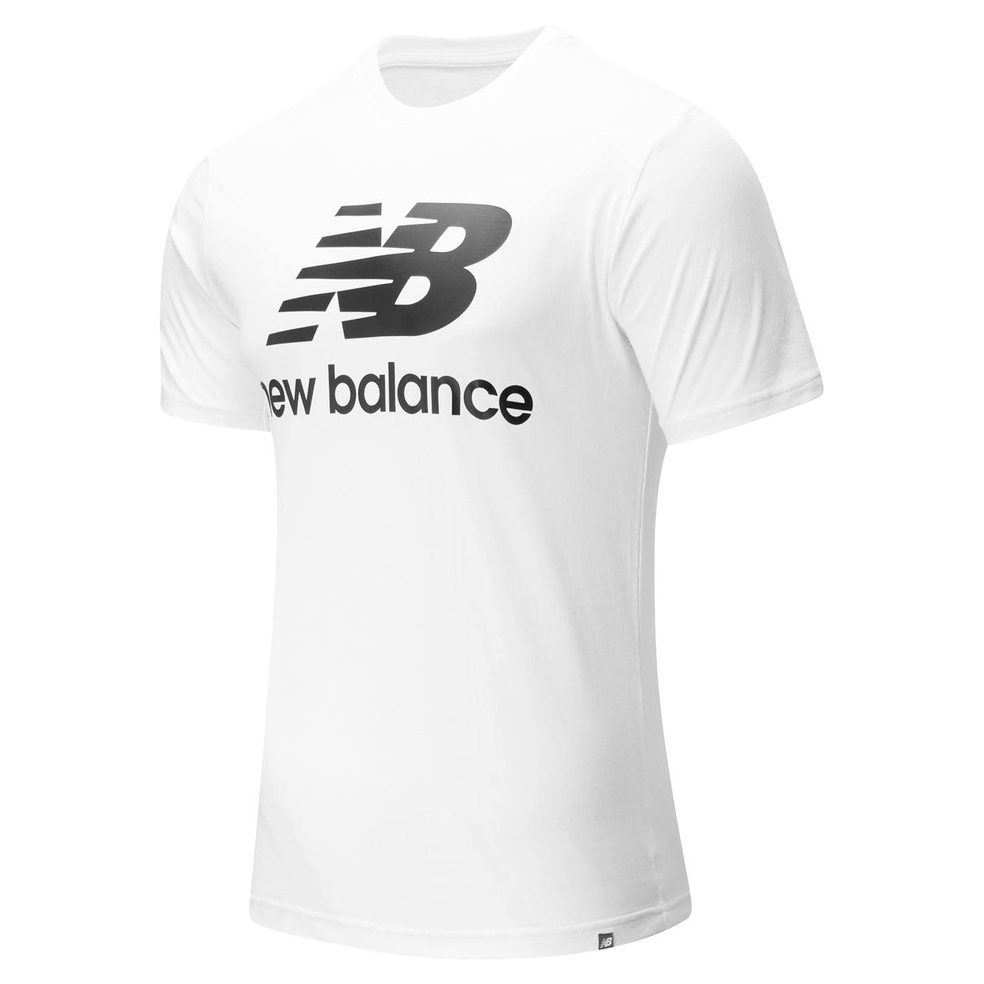 New Balance Men's Essentials Stacked Logo Short Sleeve T-Shirt - Athletic Casual Wear for Running, Gym & Everyday Comfort