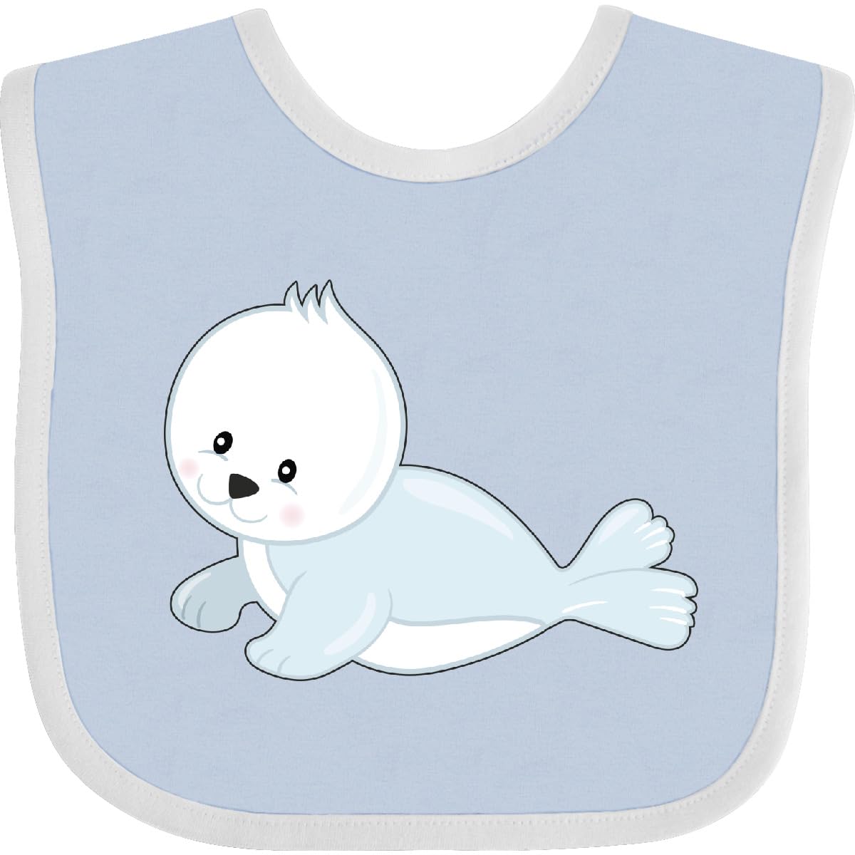 Inktastic Baby Seal Baby Bib - Soft & Absorbent Drool Bib for Infants & Toddlers - Perfect for Feeding, Teething & Messy Playtime