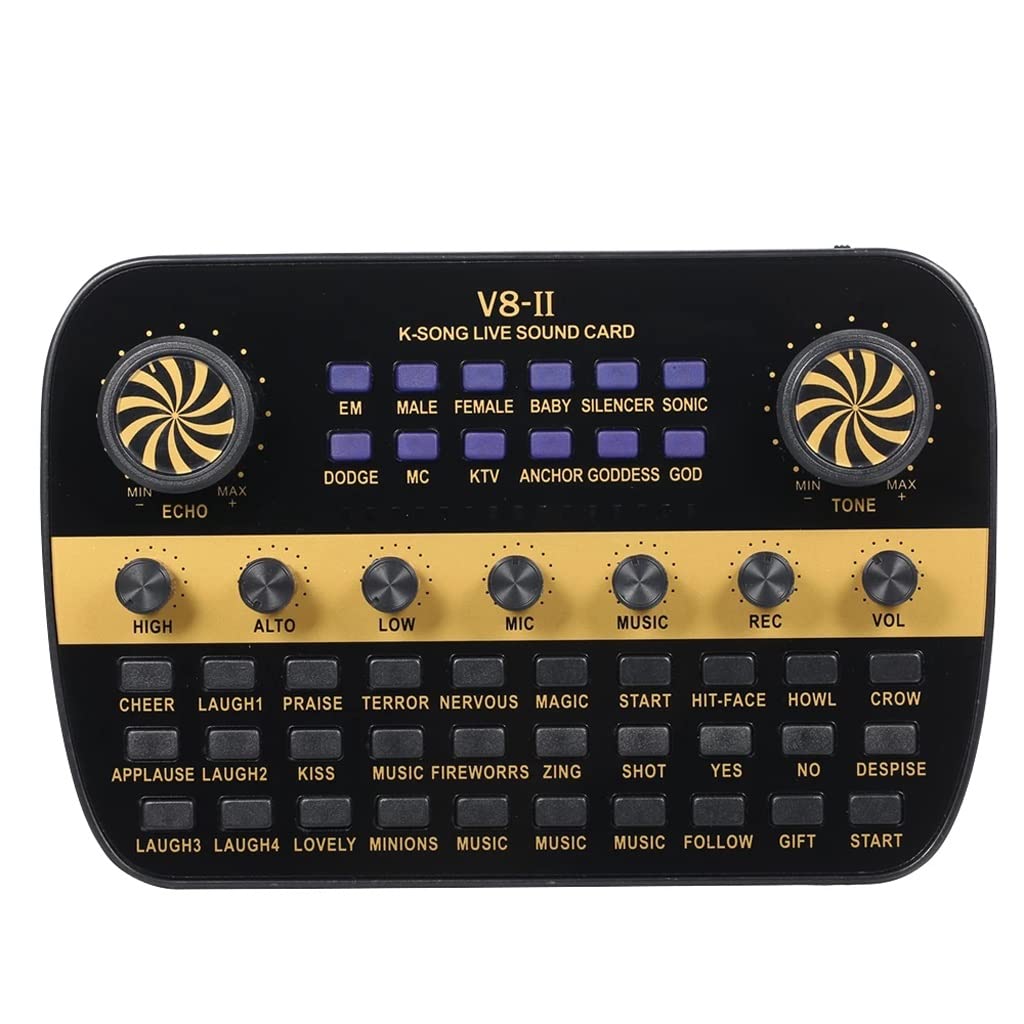 V8 Live Sound Card with Intelligent Volume Control - Professional Audio Mixer for PC, Computer, Streaming & Podcasting - Perfect for Gaming, Karaoke, Music Production & Live Broadcasting